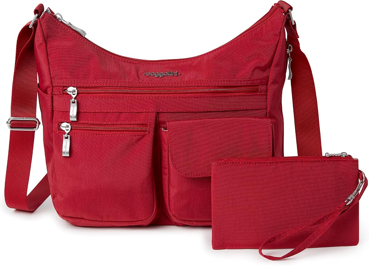 womens Everywhere Bagg Crossbody Women 11x9 Lightweight Nylon Hobo Bolsa de viaje resistente al agua con Rfid