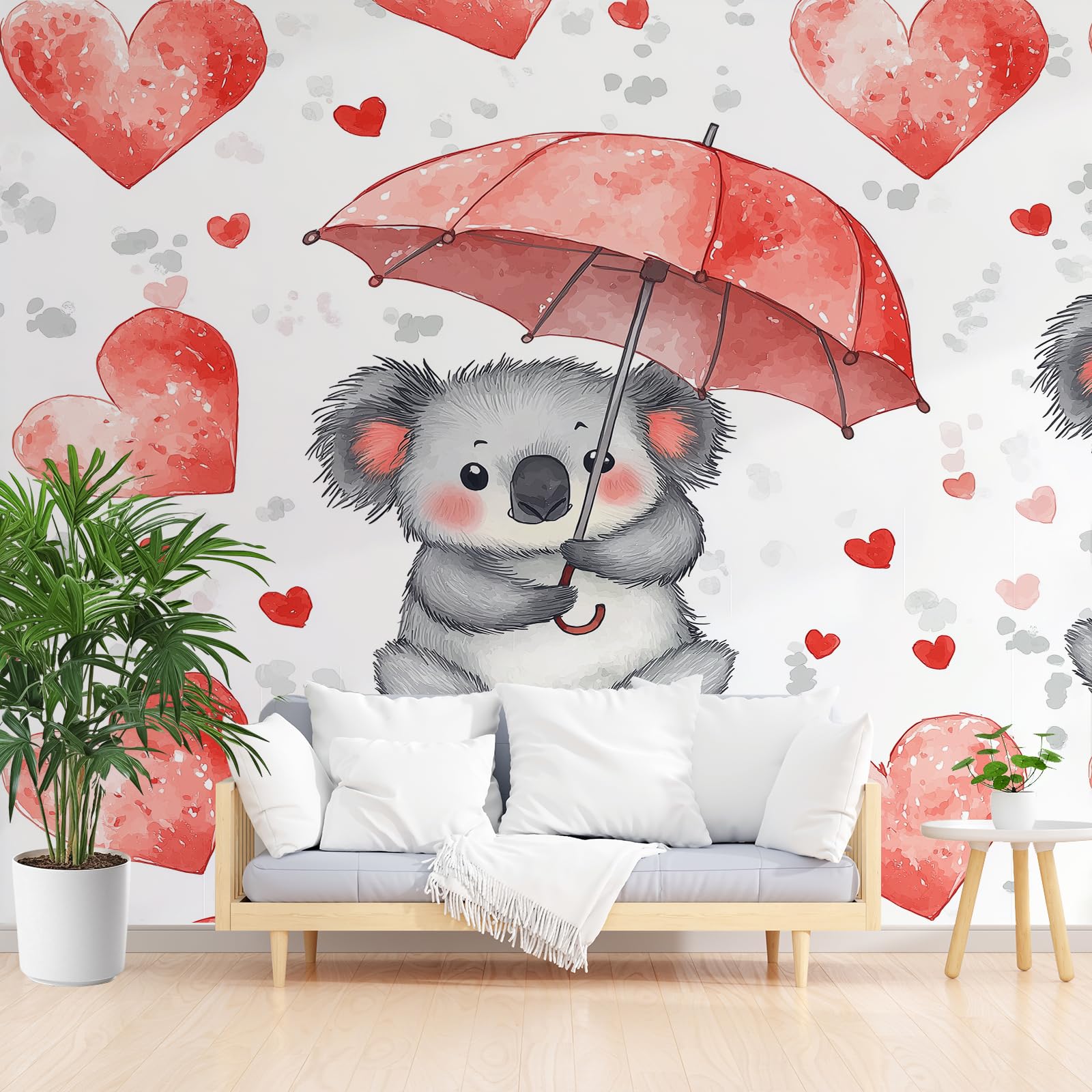 Papier peint panoramique 3D koala mignon pour cacher un mur abîmé et décorer une chambre ado