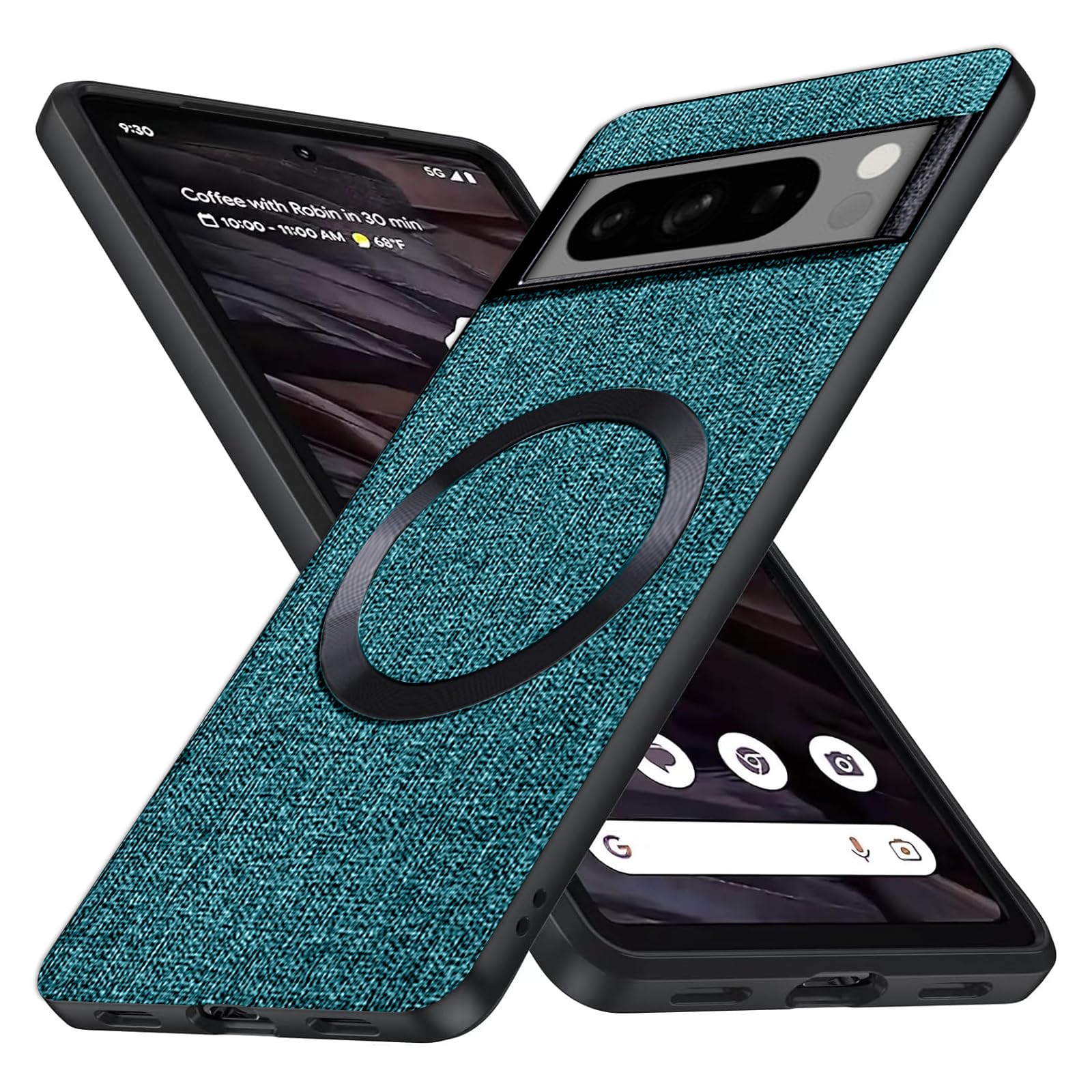 Custodia Google Pixel 8A Con Mag-Safe E Supporto 360° | Protezione Antiurto Morbida E Opaca | Nero