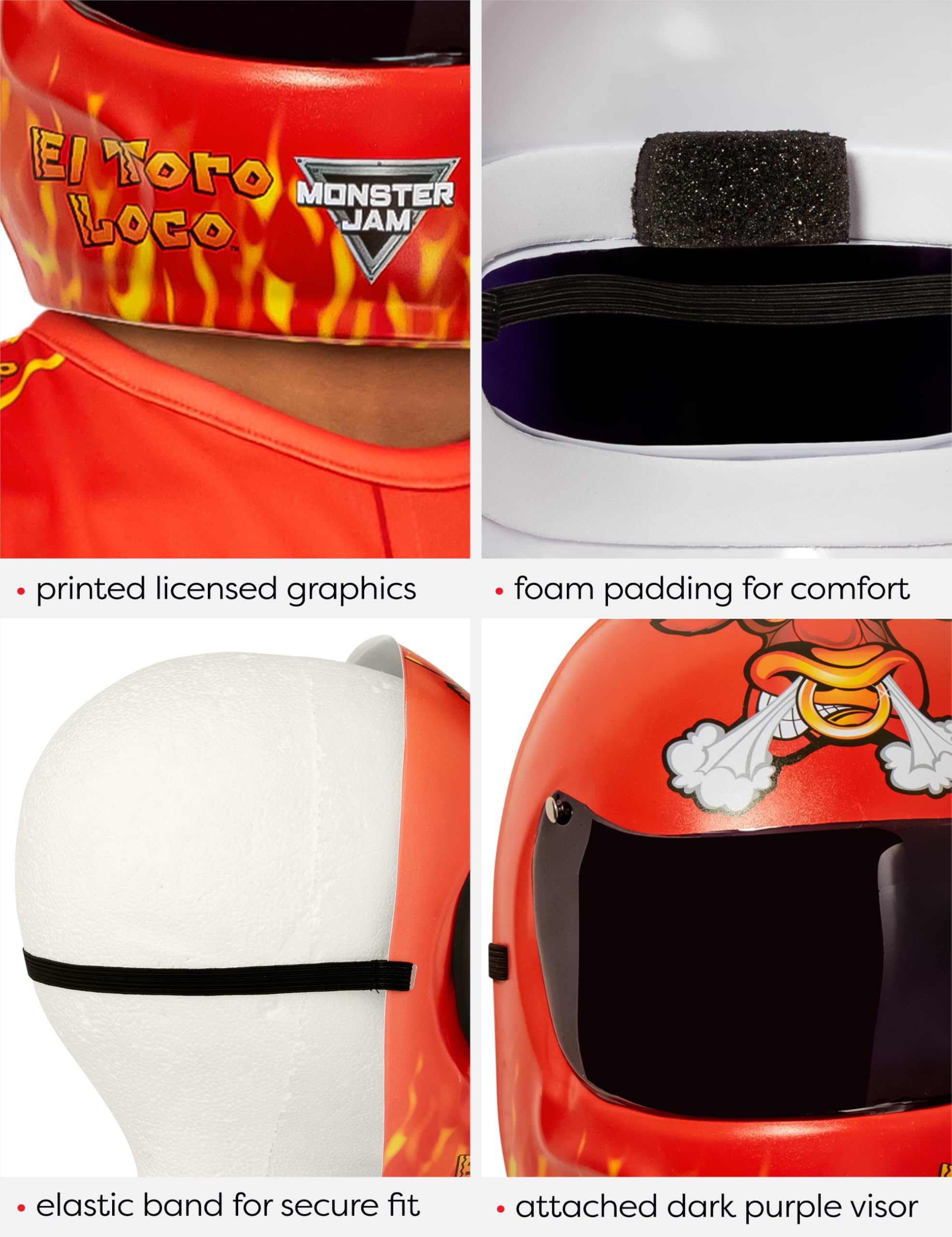 Rubies Monster Jam El Toro Loco Plastic Half-Mask for Kids Boys, One Size for Themed Parties and Halloween