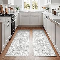Vista 101 de jinchan Tapete de pasillo o cocina lavable, de época, reverso de hule antideslizante, ultradelgado, floral, para dormitorio, baño, lavandería y sala