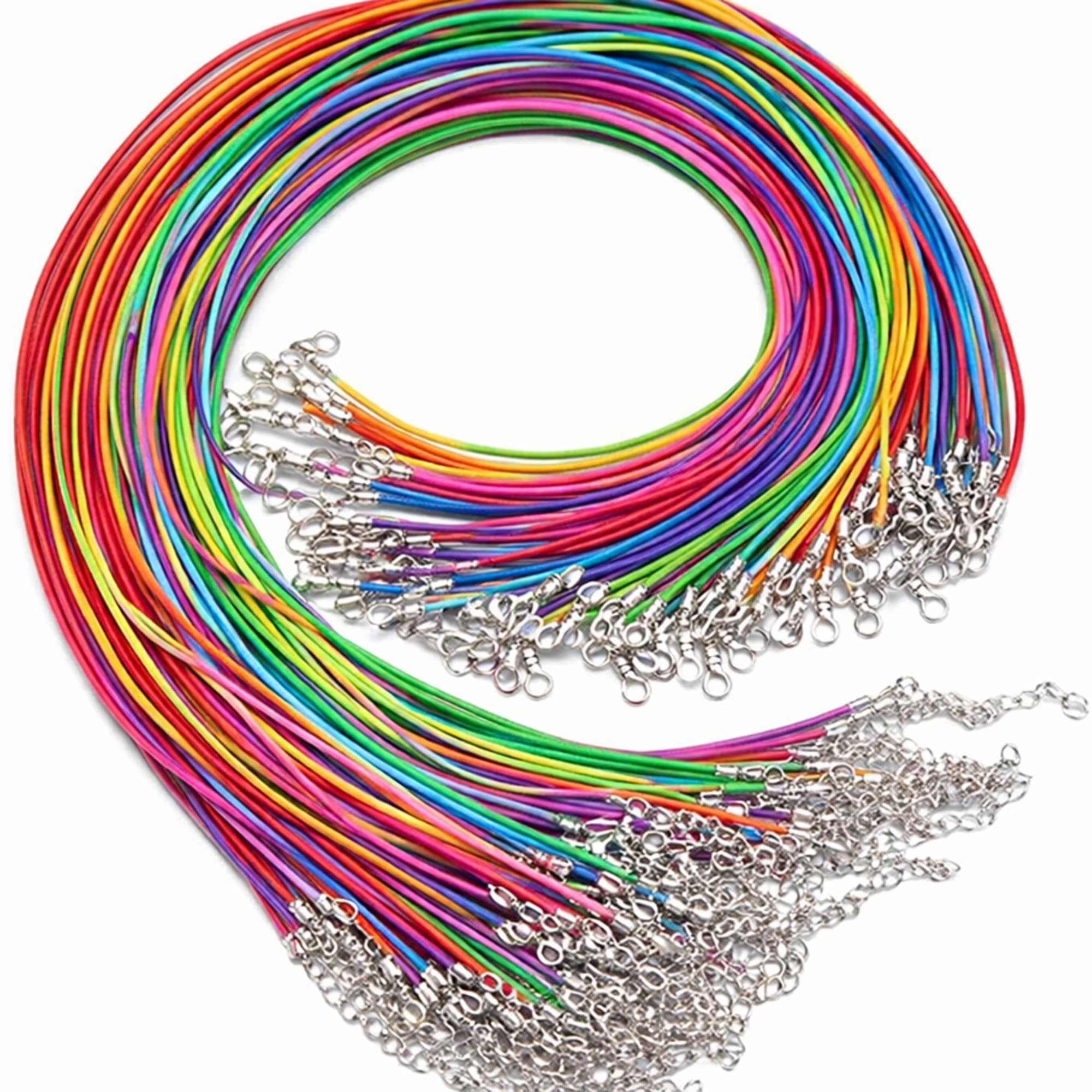 アクセサリーまとめ　4kg ぐらい Craftables Colored Waxed Necklace Cord with Lobster Clasp