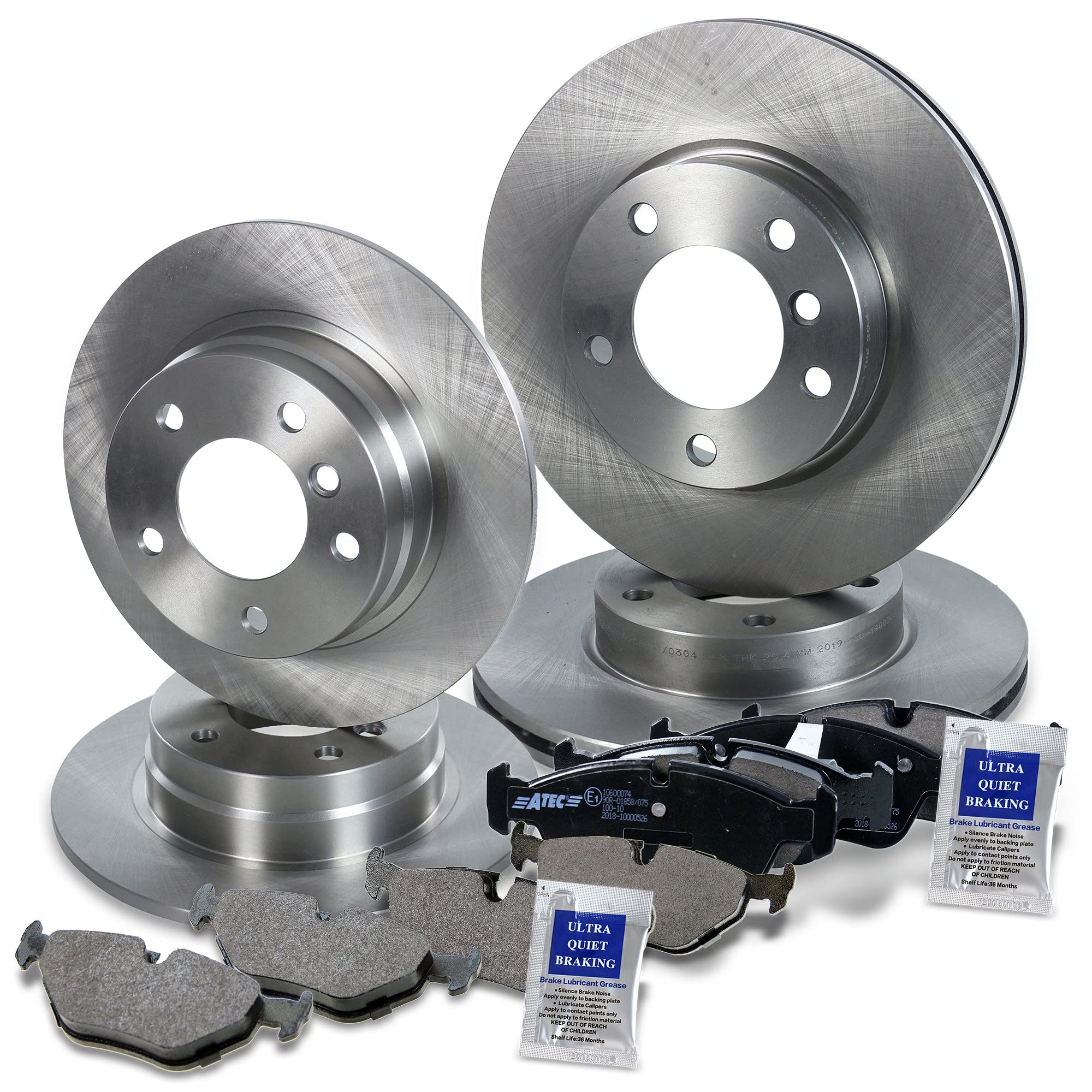 BESTPRICE Juego de frenos incl. discos de freno delanteros Ø 286 mm + traseros Ø 280 mm + pastillas de freno delanteras y traseras, compatible con BMW Serie 3 (E36) & BMW Serie 3 (E46)
