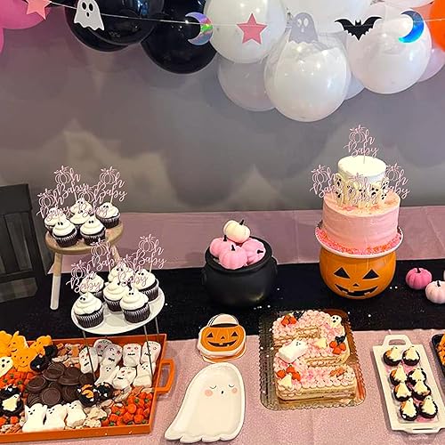 Miniatura 245 de 24 piezas de calabaza Oh Baby Cupcake Toppers Glitter Heart Feet Baby Shower Cupcake Picks para otoño, Acción de Gracias, tema de otoño, baby