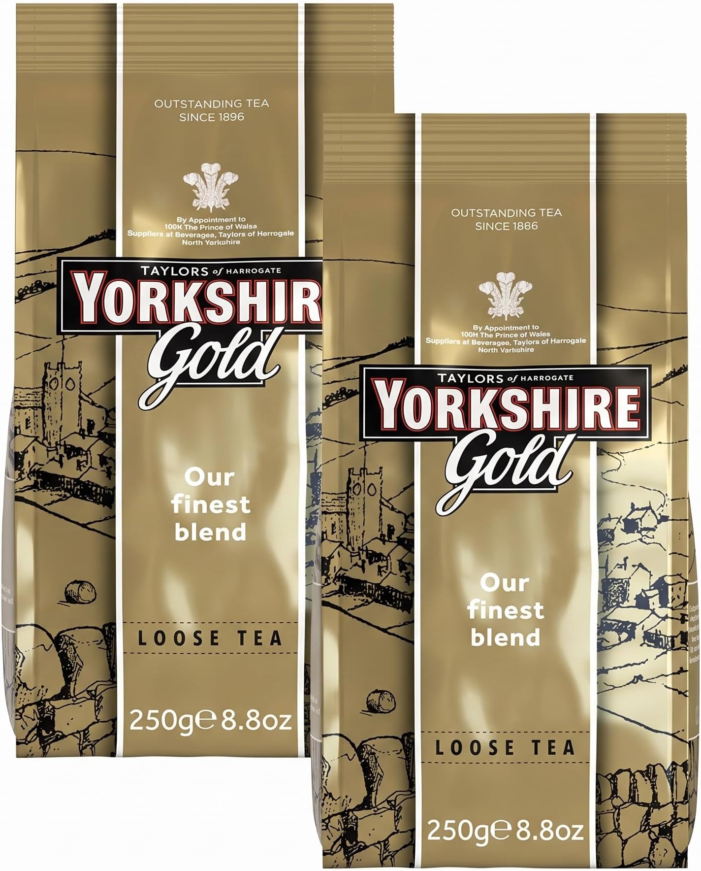 Gold, Loose Leaf, Black Tea, 8.8 Ounce, Premium Blend, Rich, Smooth, and Satisfying, Classic British Breakfast Blend, Caffeinated, Enjoy Hot or Iced (Pack of 2)