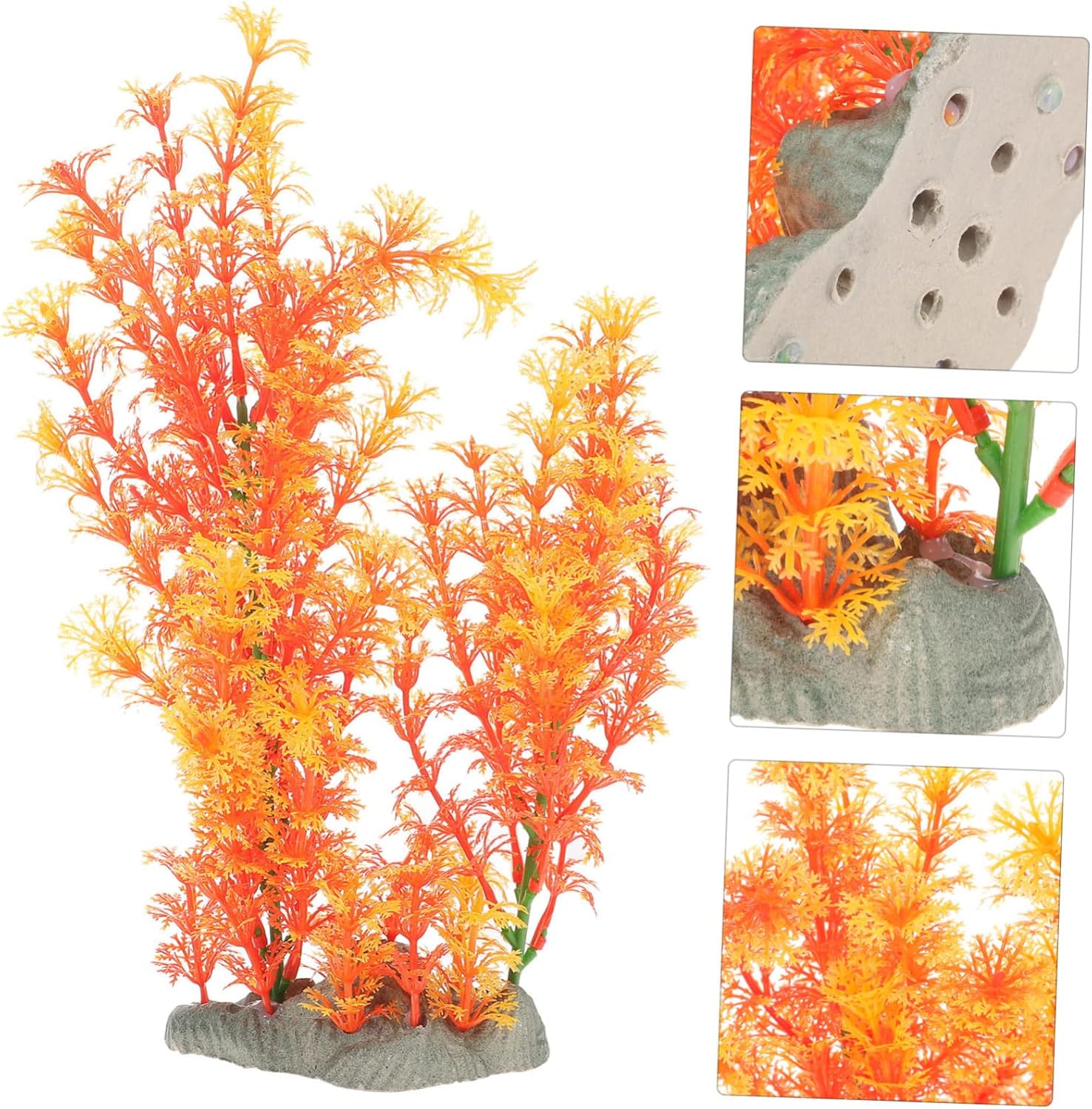 BESPORTBLE 5pcs Creative Artificial Aquarium Grass Decorative Fish Tank Plant Easy Care Landscape Grass for Fish Hiding Non- and Lightweight Design Vanilla