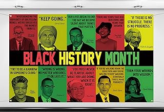 Nepnuser Black History Month Decorations African American Photo Booth Backdrop Black Pride Famous People School Classroom Wall Decor-5.9×3.6ft