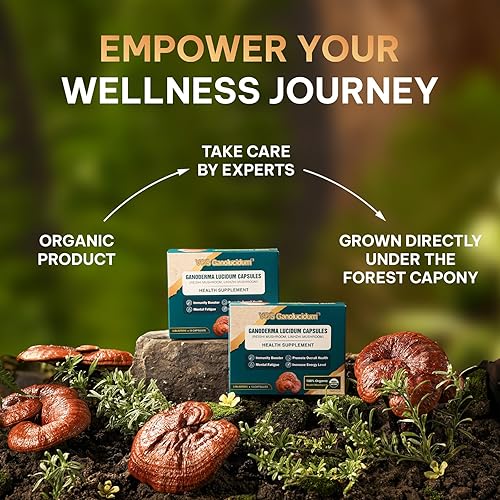 Miniatura 2 de Cápsulas orgánicas de hongos reishi rojos para inmunidad, longevidad, extracto de Ganoderma lucidum, hongos reishi veganos naturales diarios, 70 mg,