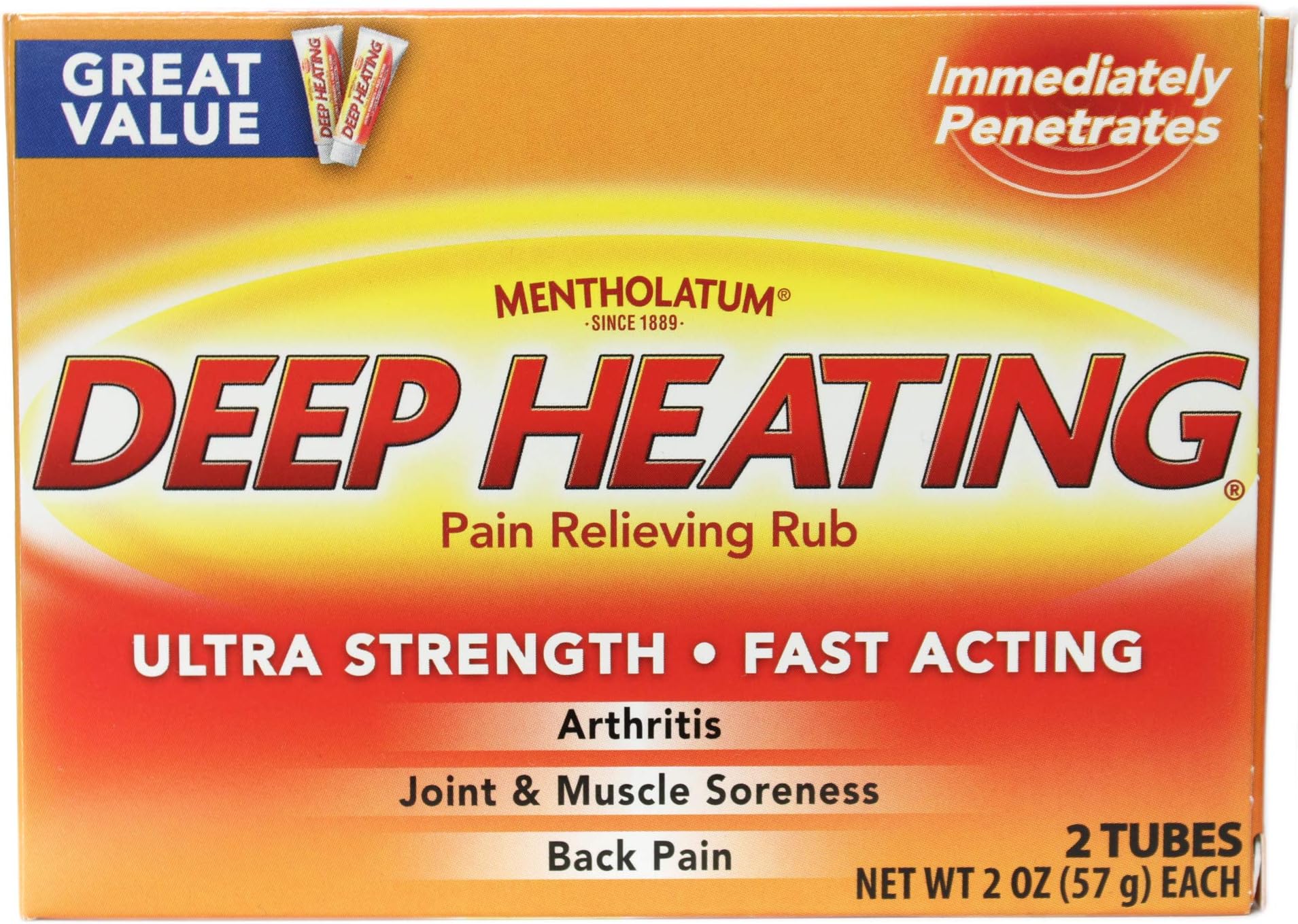 Deep Heating Pain Relieving Rub, Extra Strength, 2 oz (57 g)