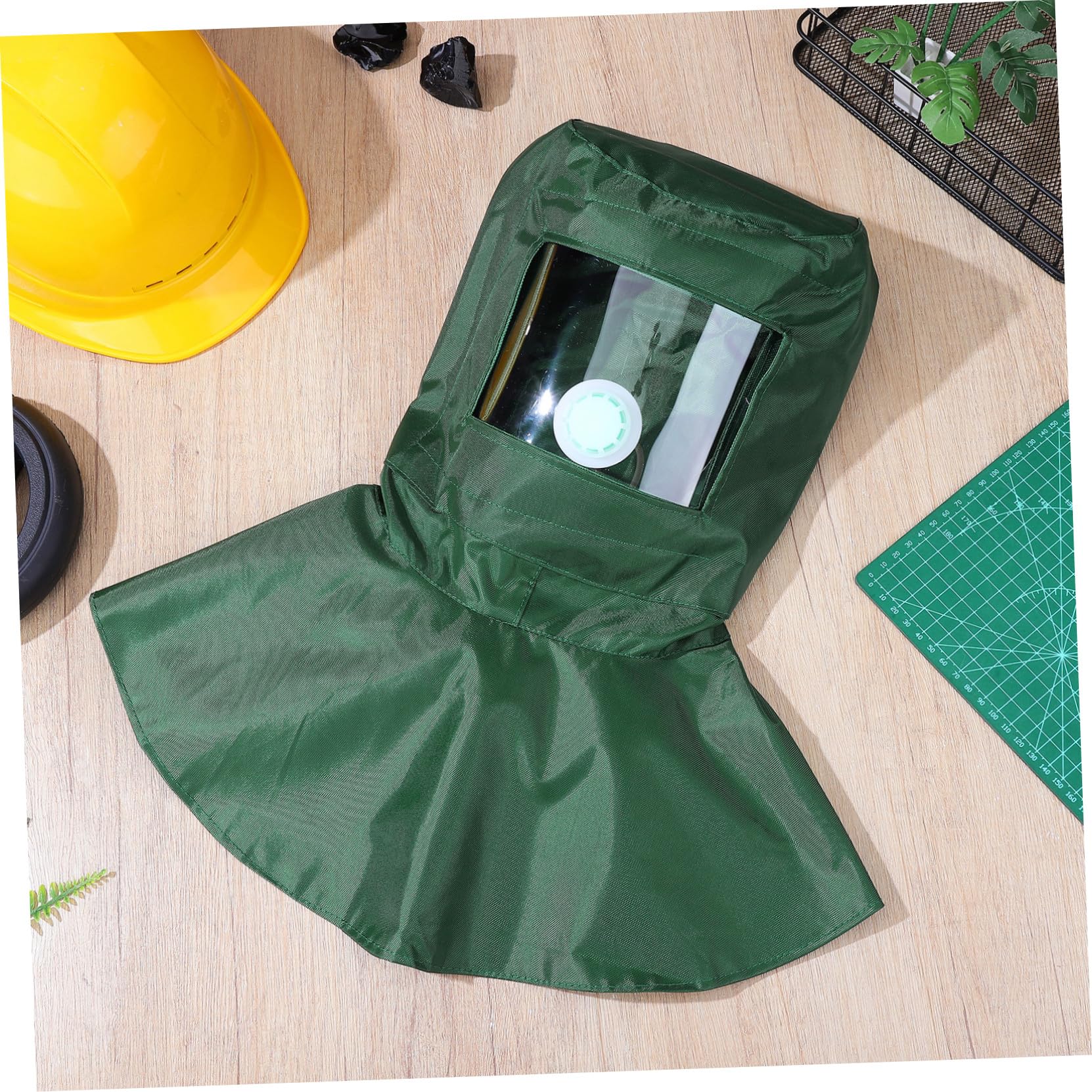 SEWACC Masque de Sablage Confortable et Coupe-Vent Capot de Sablage en PC et Tissu, Ponçage, la Peinture Protection la Poussière