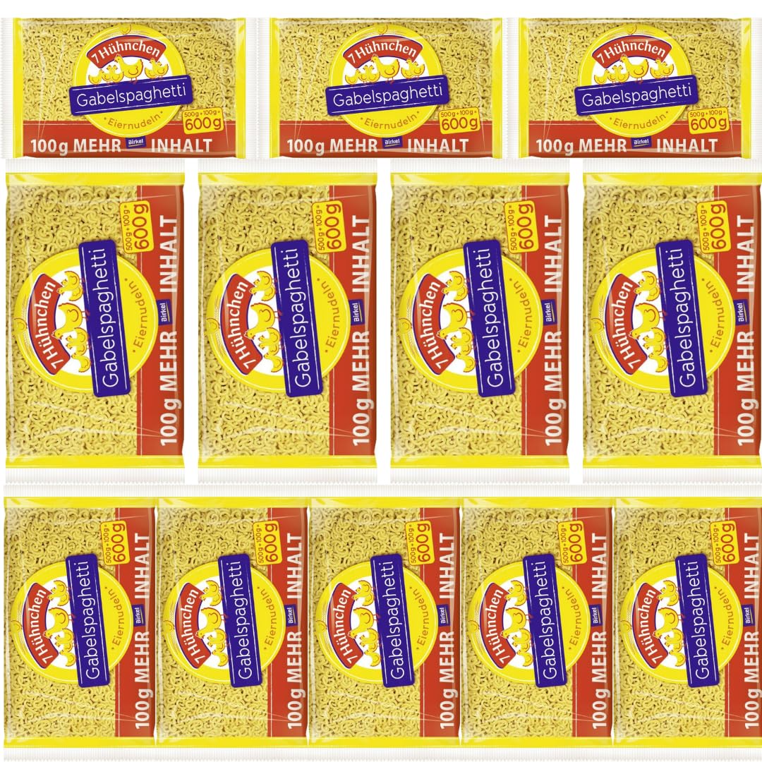 Birkel 7 Hühnchen Eiernudeln Gabelspaghetti Pasta Nudeln 600 gramm x 12 Stück