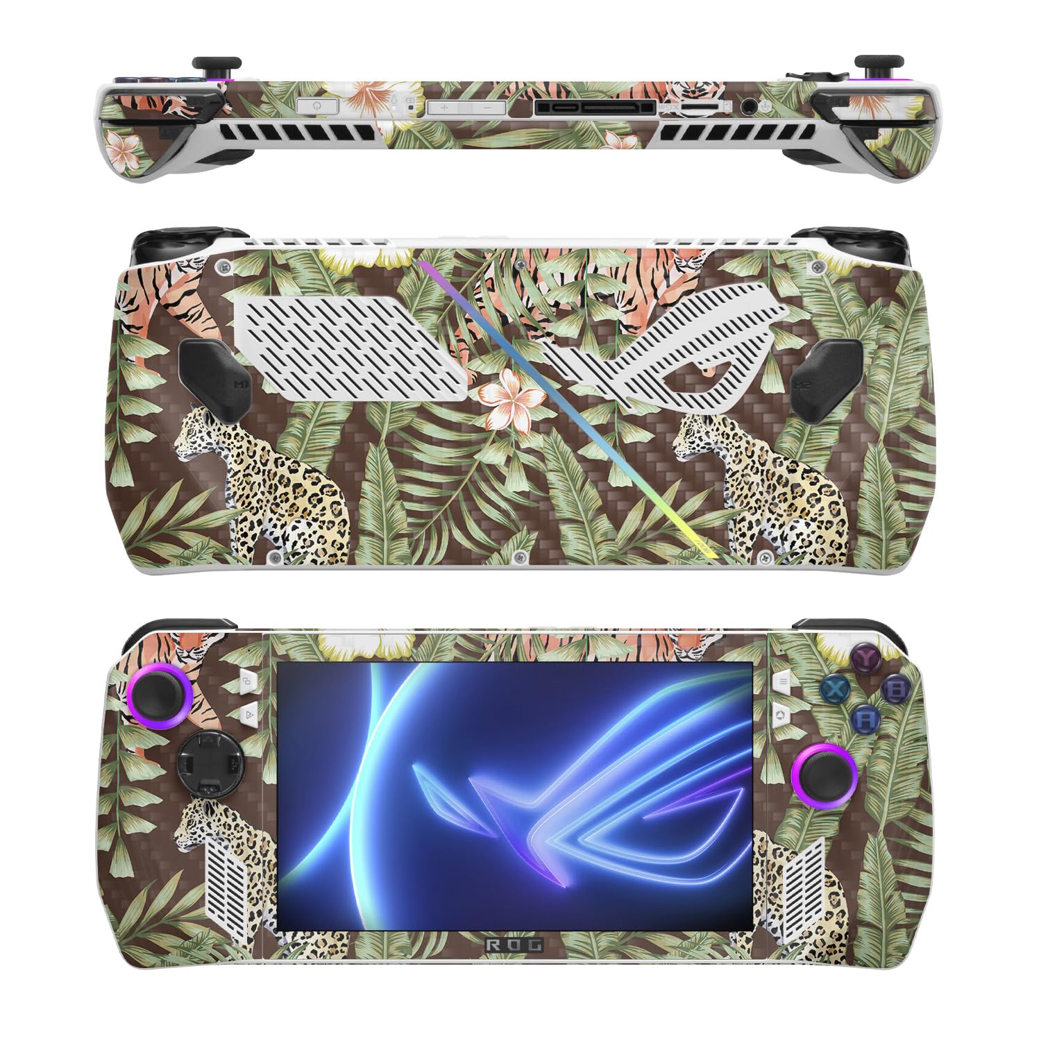 MightySkins Carbon Fiber Skin Compatible with Asus ROG Ally - Tiger Jungle | Protective, Durable Textured Carbon Fiber Finish | Easy to Apply