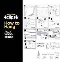 Vista 10 de Eclipse Persianas de madera falsa de 2 pulgadas, 72.4 cm x 121.9 cm en blanco - Persianas sin cordón, Certificadas como seguras para niños