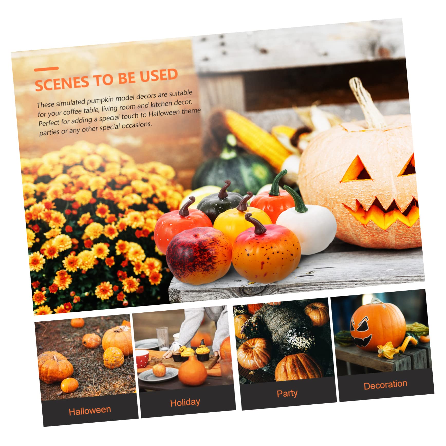 36pezzi Modelli Di Zucche Simulati Per Decorazioni Di Halloween Accessori Fotografici Per Feste Autunnali Casa Ufficio e Bar