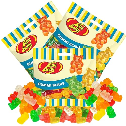 Sweetzo - Surtido de osos de goma con sabor a fruta, caramelos de goma para suministros de barra de helado de Sundae, adornos masticables para