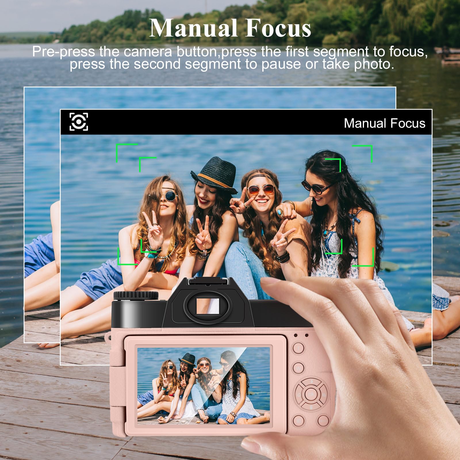 Vlogging camera, 4K 48MP digitale camera voor fotografie, 16x digitale zoom, vlogging-camera