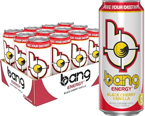 Energy Black Cherry Vanilla, Sugar-Free Energy Drink, 16-Ounce | Pack