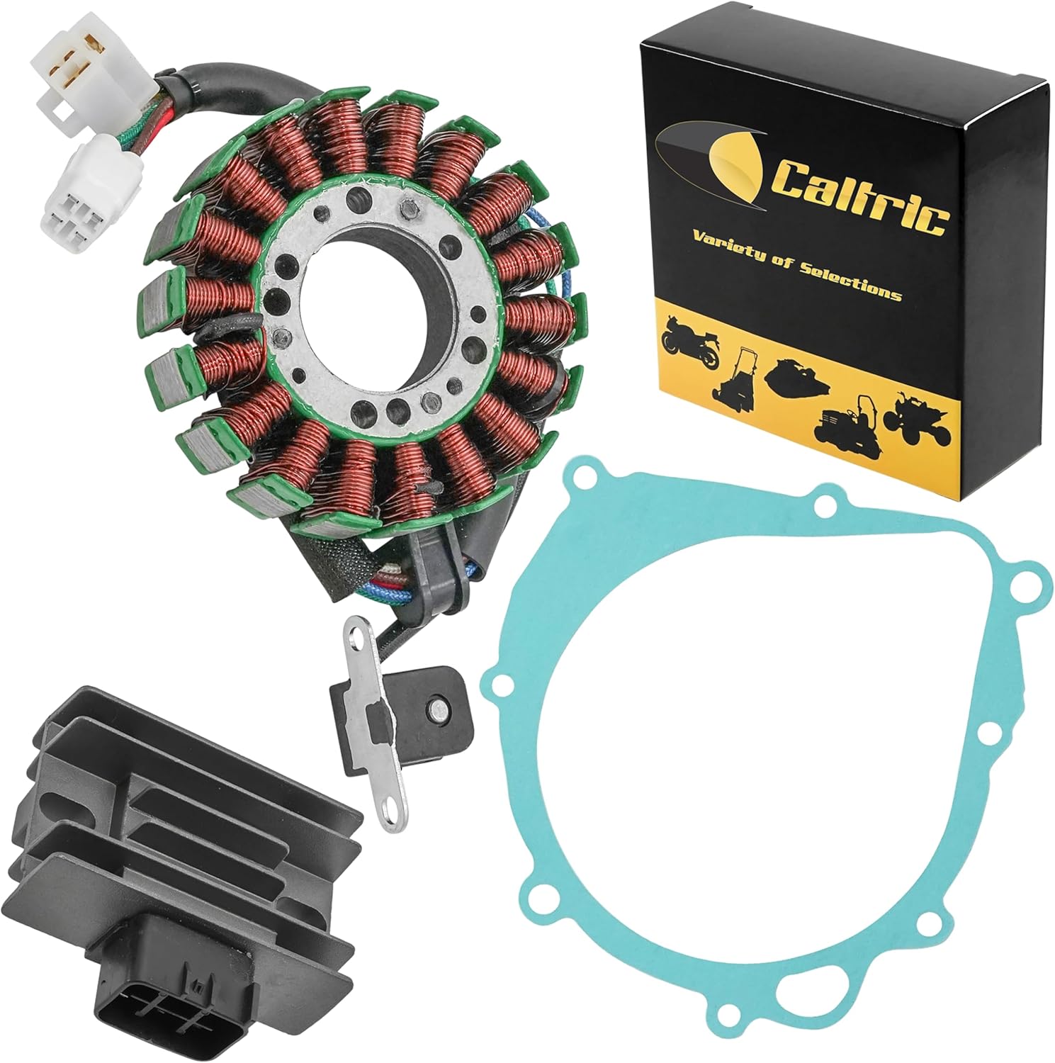 Caltric Stator And Regulator Rectifier W/Gasket Compatible with Kawasaki Kfx400 Ksf400A 2003-2006