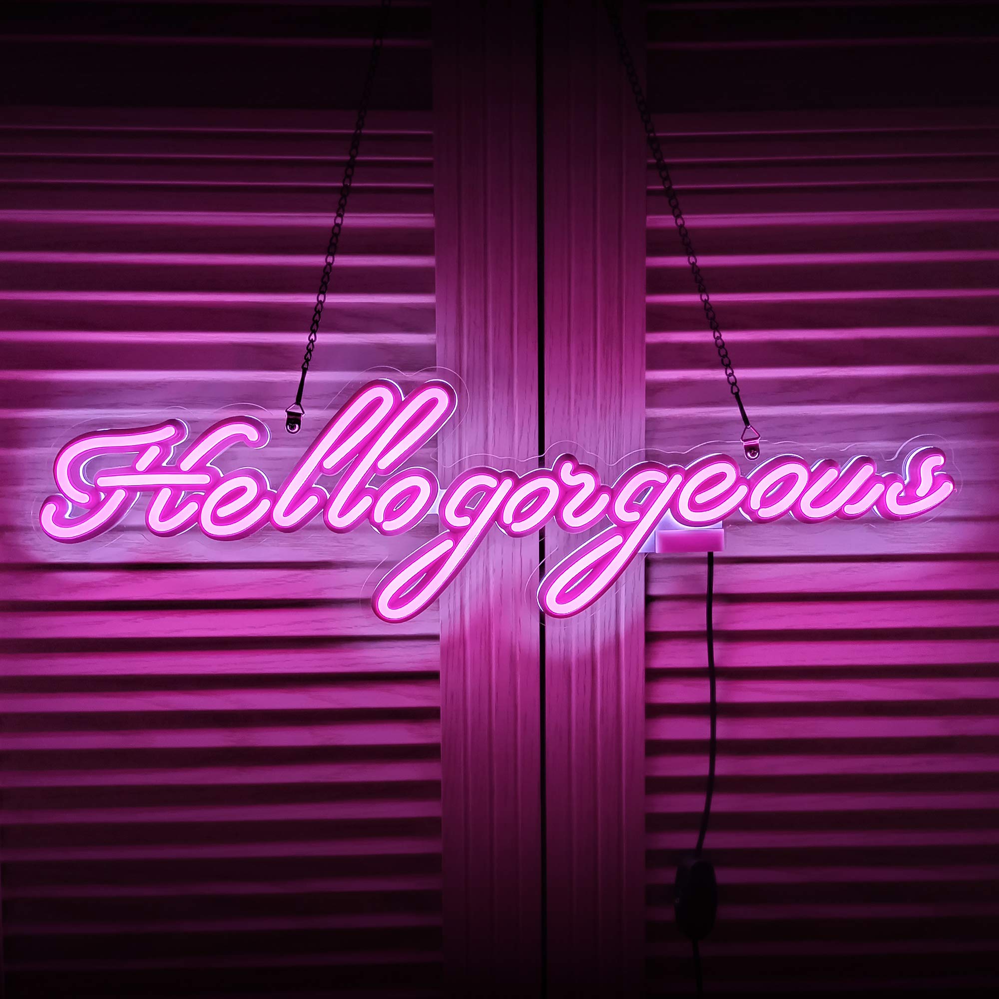 Hello Gorgeous LED Neon Sign Art Wall Lights for Beer Bar Club Bedroom Windows Glass Hotel Pub Cafe Wedding Birthday Party Gifts_Pink