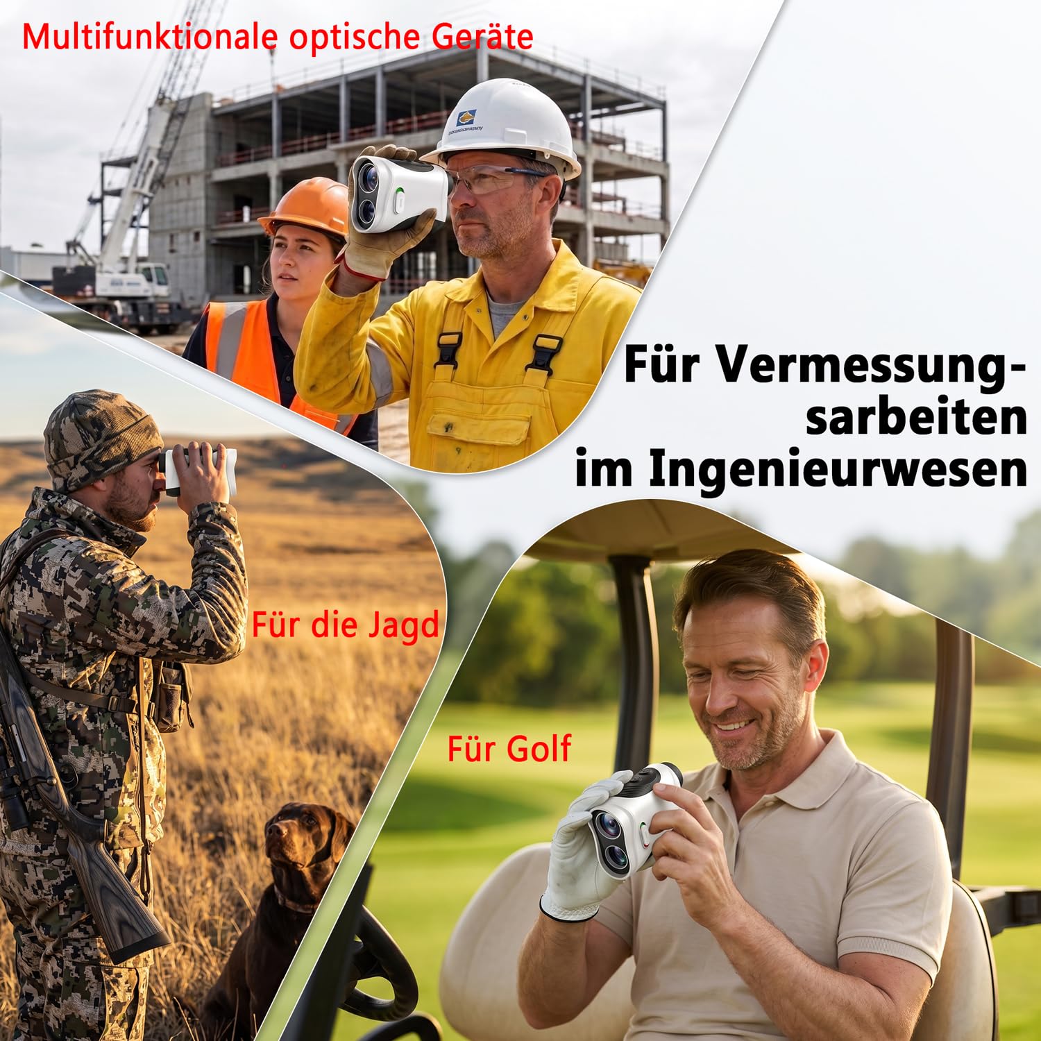 SKYBASIC Laser Golf Entfernungsmesser 1200 Yards, 7X Vergrößerung mit Slope, Flag-Lock, ±1m Genauigkeit, IP54 wasserdicht, magnetisch, USB-C aufladbar, inkl. Tasche, Für Golf & Jagd