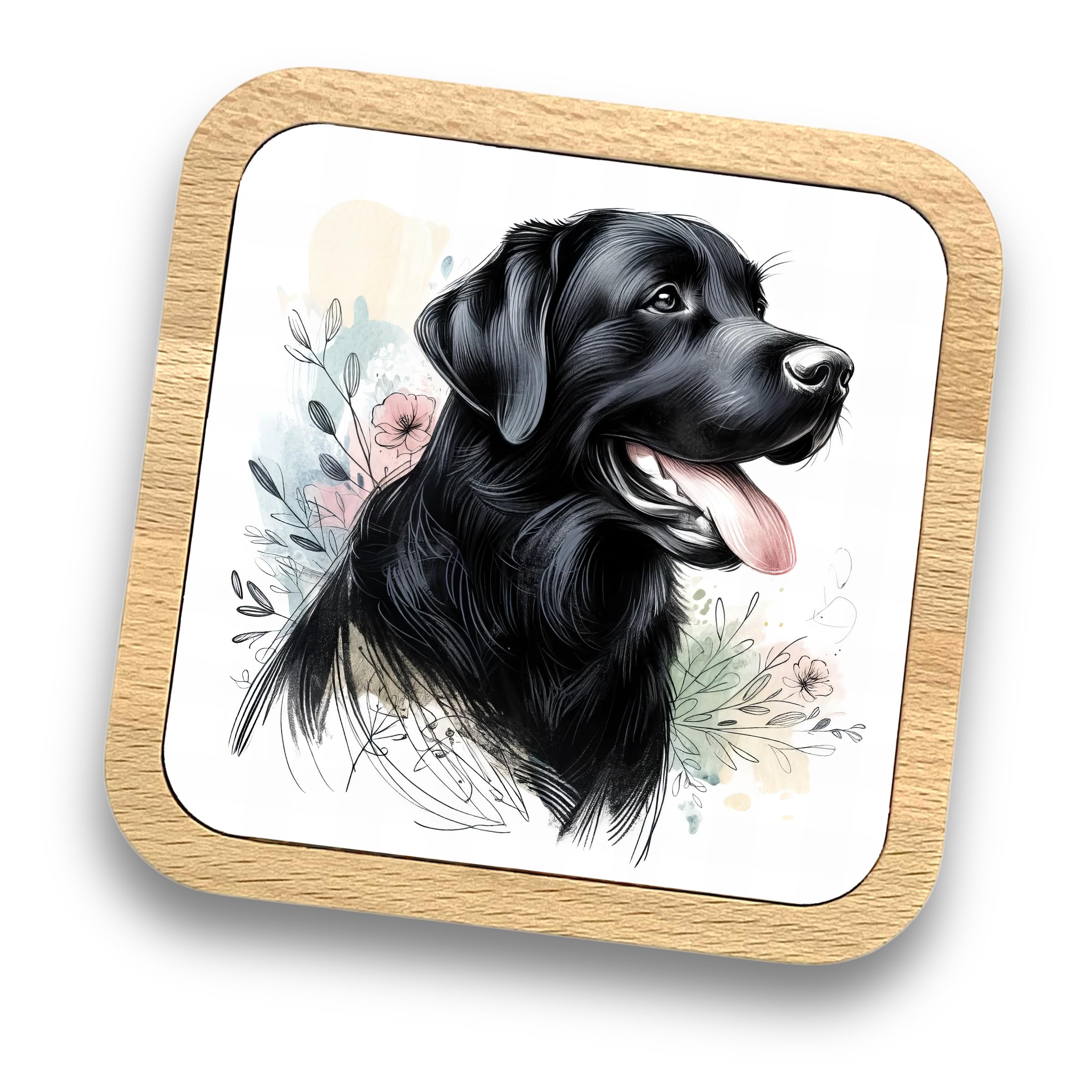 Black Labrador Retriever Gift Idea Wooden Coaster, 20+ Breeds Available!, Gift for Dog Dad Dog Mum, Lovers, Owners, Walkers