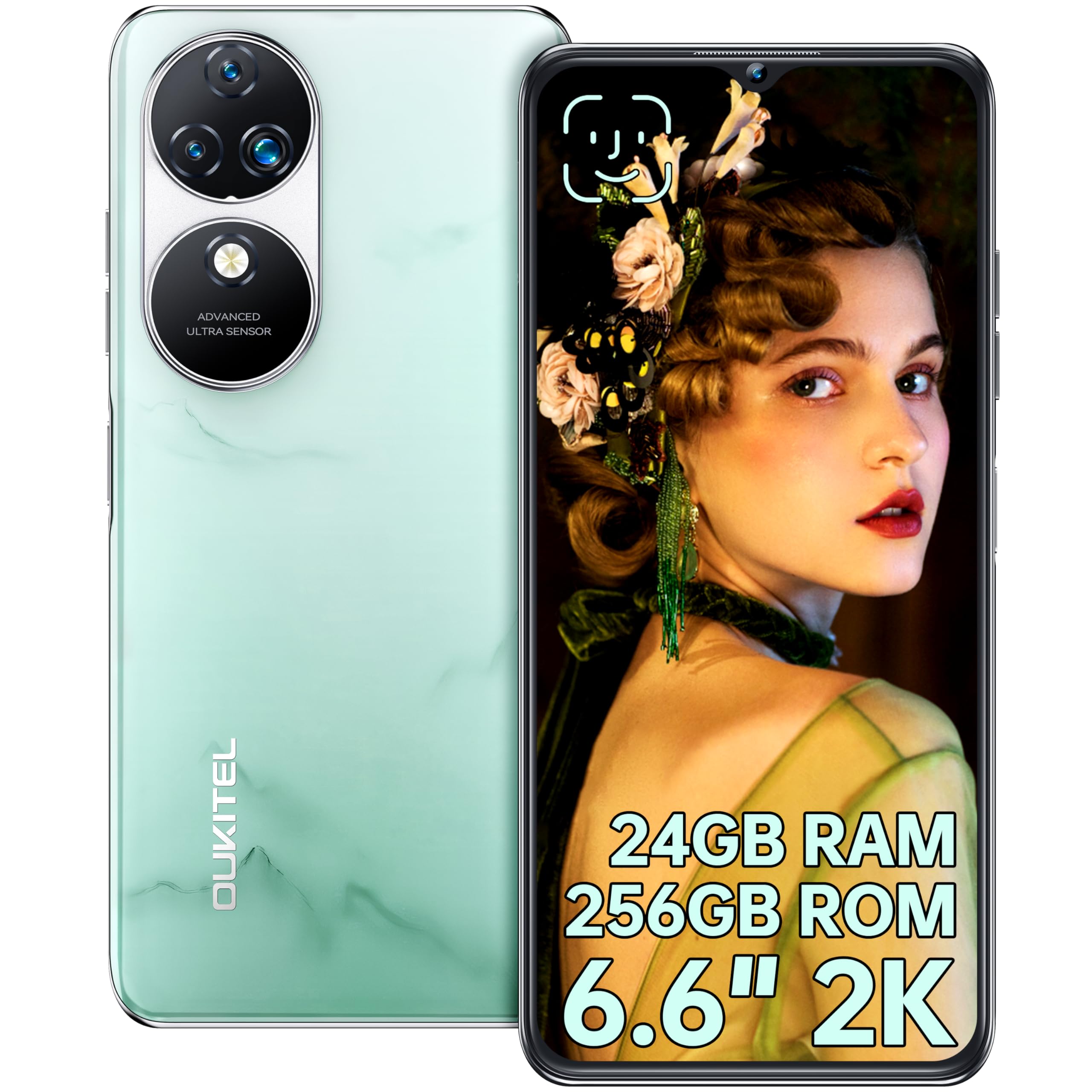 Amazon | OUKITEL C38 SIMフリー スマホ 本体 24GB RAM+256GB ROM 1TB 