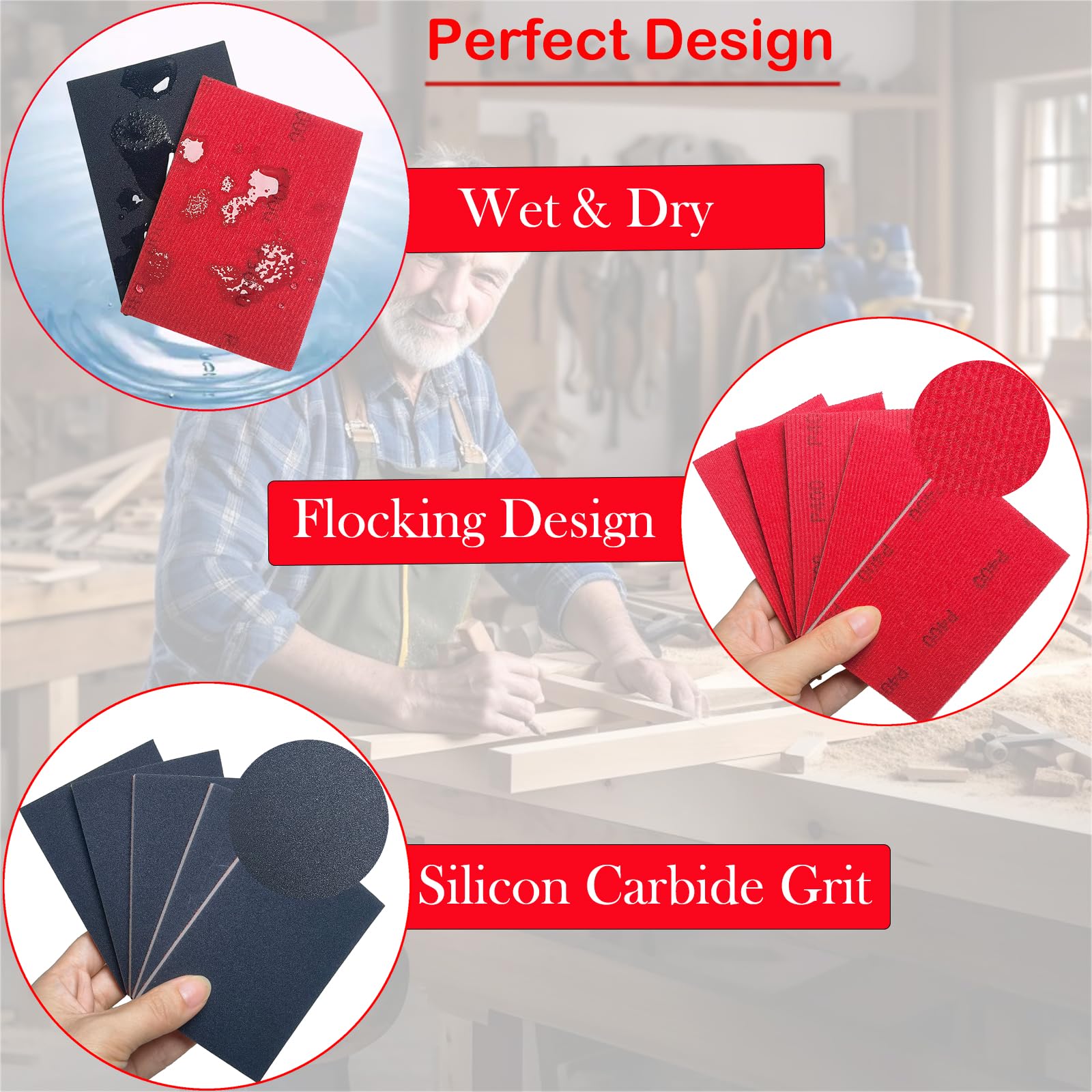 Snapklik.co : 20 Pcs 3 X 4 Inch 400-3000 Grit Sanding Sponge Set, Ultra Fine Sanding Sponges