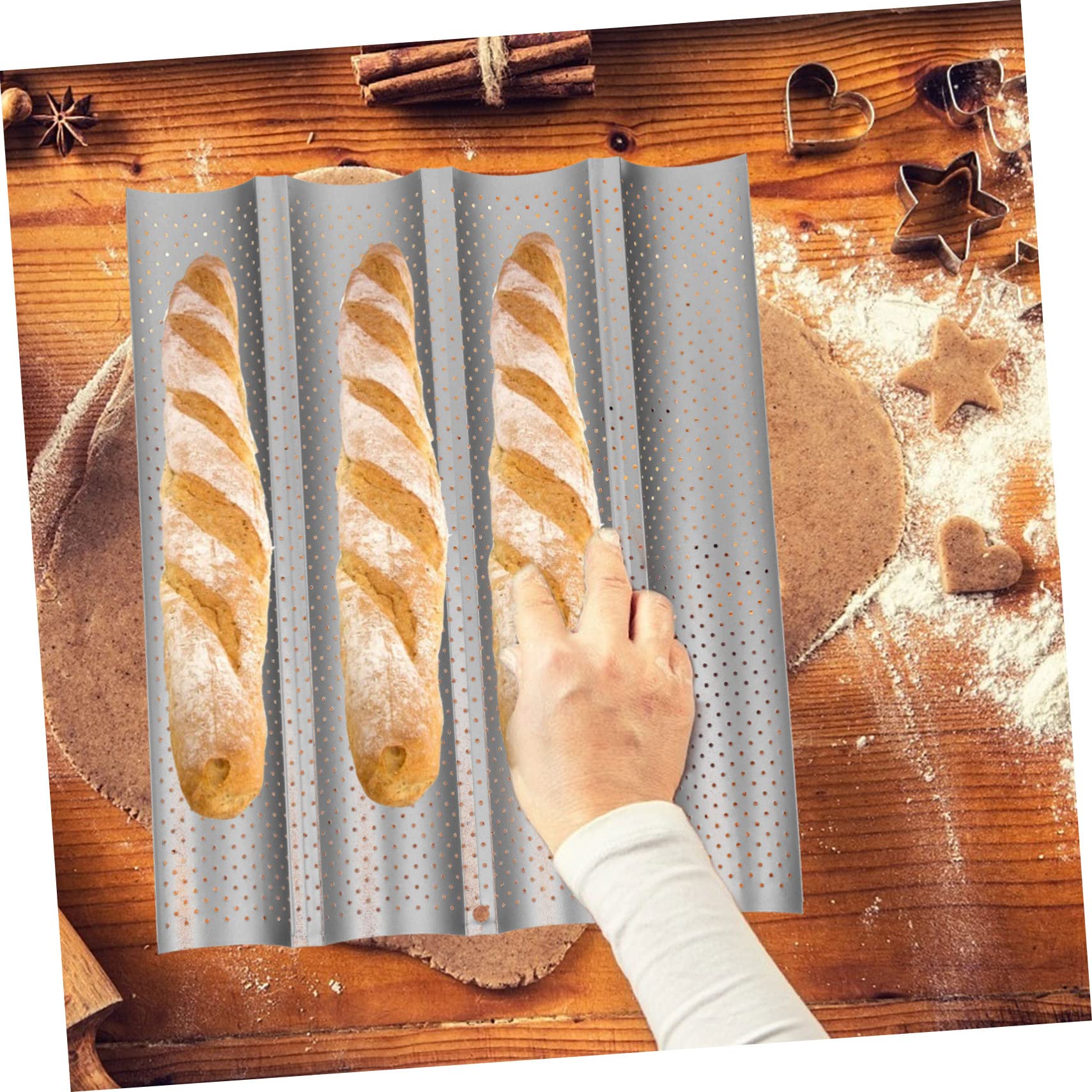 Teglia da Forno in Acciaio al Carbonio Pane Francese per 4 Scanalature