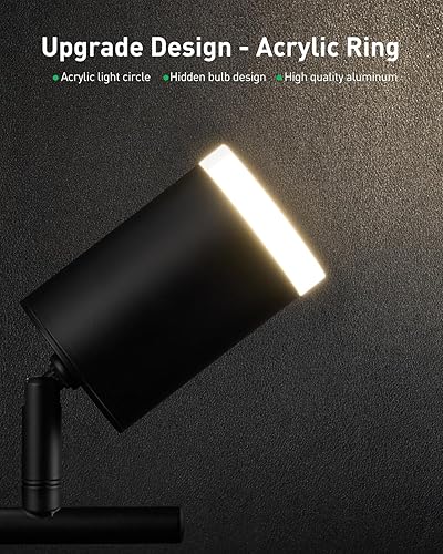 Miniatura 3 de Bojim Iluminación LED flexible de pista, 4 luces negras para techo, foco de techo con brazos de luz plegables para cocina, armario, dormitorio