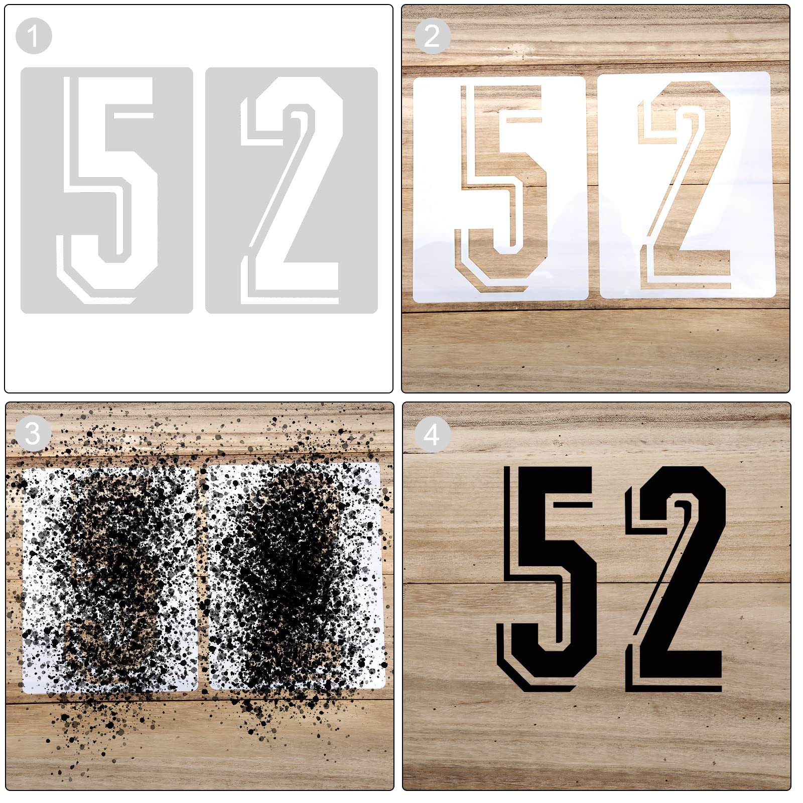 Set di 20 stencil, numeri da 0 a 9, alti 10 cm. Numeri riutilizzabili in plastica, per dipingere indirizzi su cassetta postale