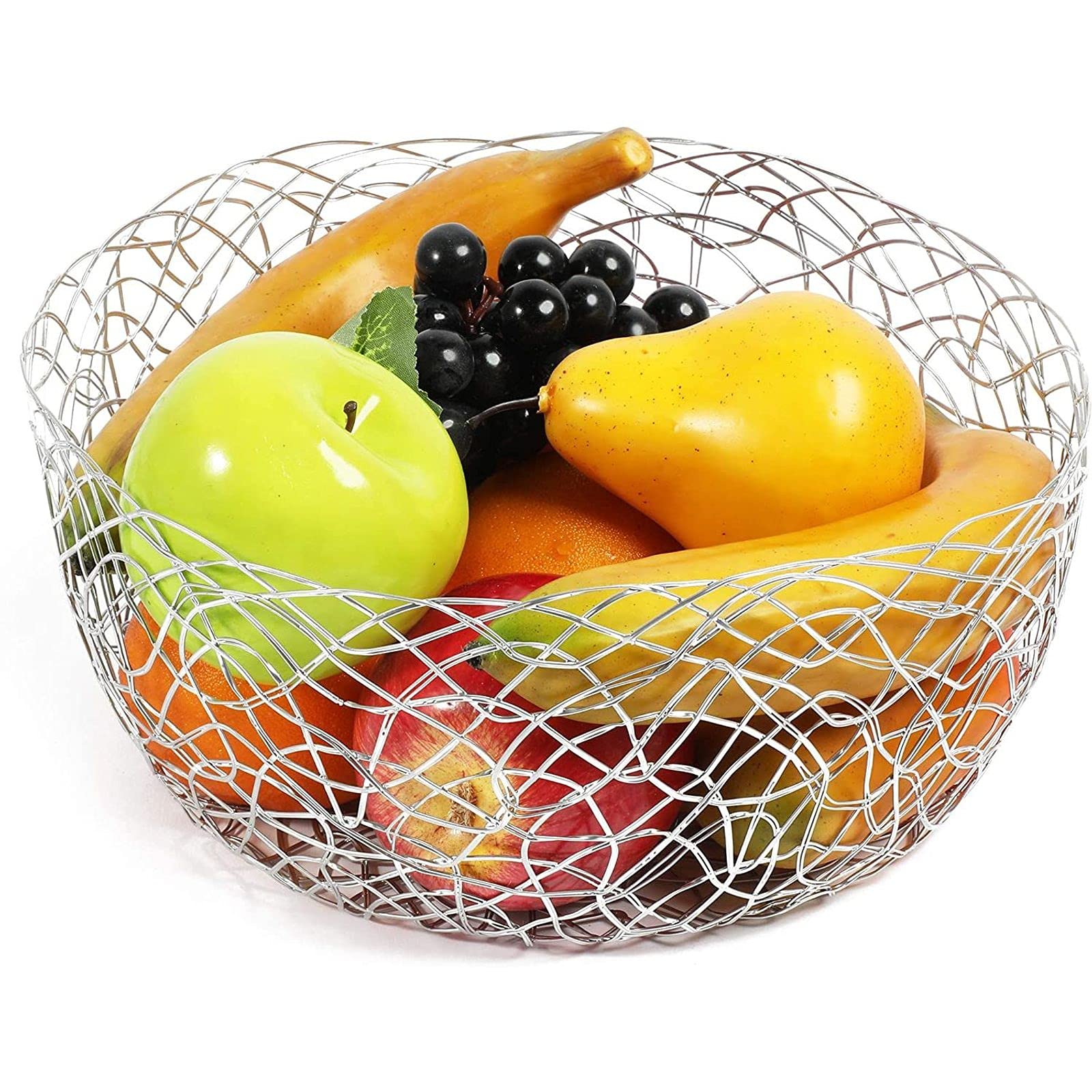 Amazon | ワイヤーフルーツバスケット シルバーメタル ファームハウス