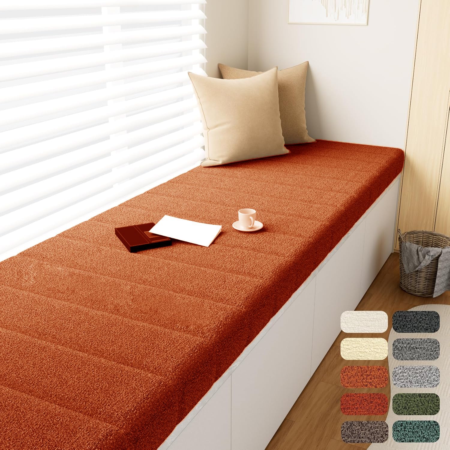 Cush de rechange velours 120x50 cm résistant pour banc et canapé