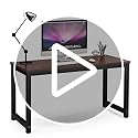 Tribesigns Computer Desk, 55 inch Large Office Desk Computer Table Study Writing Desk for Home Office, Teak + Black Leg