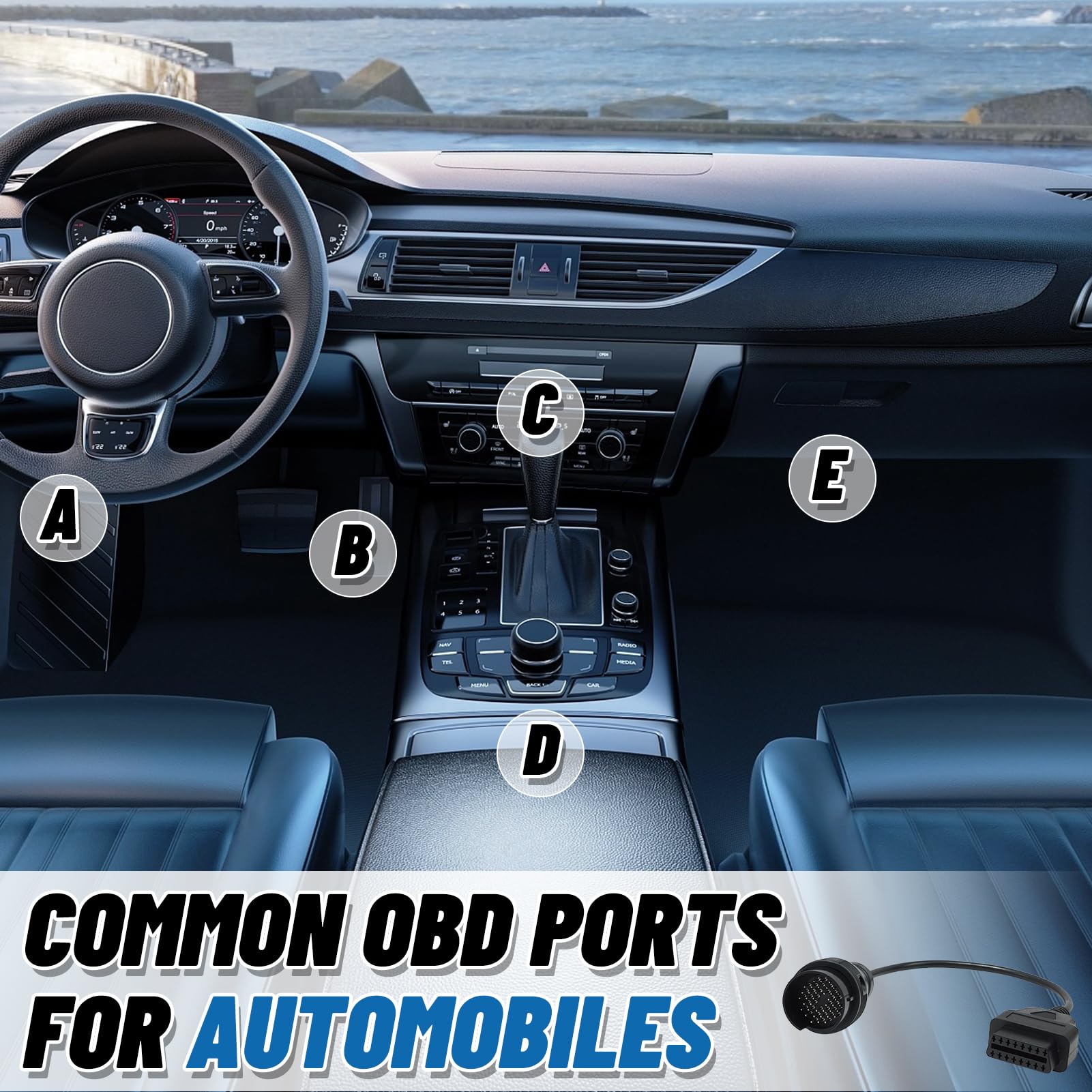 Adaptador de Diagnóstico OBD2 de 38 Pines, Conector OBD2 de 16 Pines a OBD1 de 38 Pines para Mercedes, Adaptador de Conector OBD Compatible con vehículos Mercedes, Cable de 30 cm