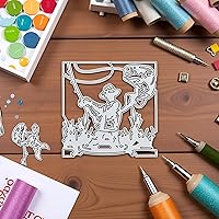 Vista 3 de Troqueles de corte de pesca para hacer tarjetas, troqueles de corte de metal para bricolaje álbumes de recortes, álbum de fotos, papel decorativo