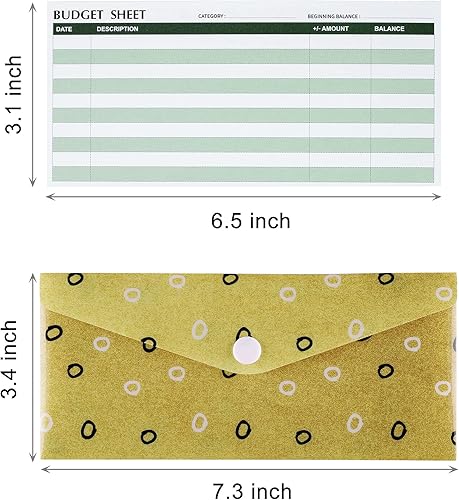 Miniatura 9 de Yoption 32 unidades de sistema de sobres de dinero en efectivo paquete de 15 sobres de plástico reutilizables impermeables para presupuesto 15 hojas