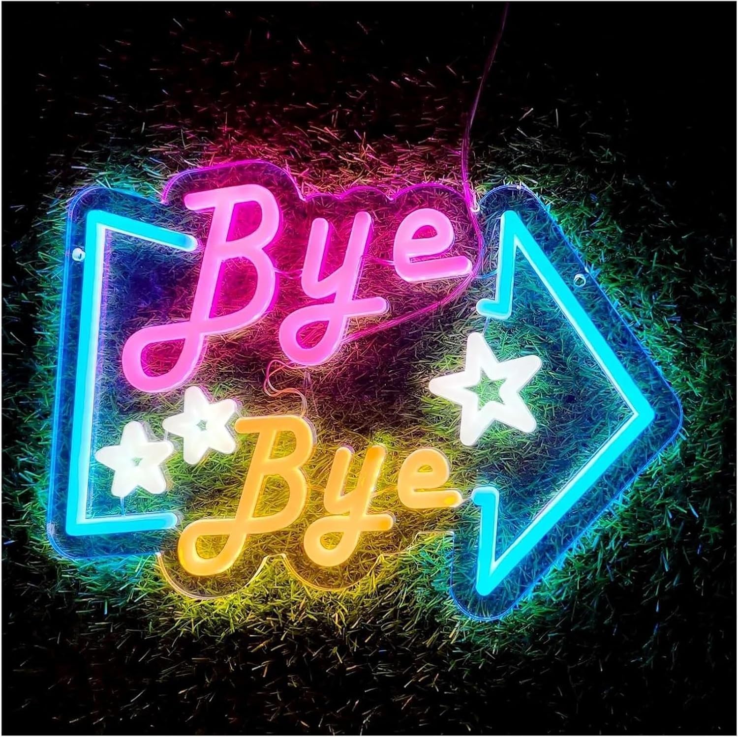 Zynther Neon lamp Neon Sign Goodbye, Warm and Fun Light Arrow, Hanging Wall Decor for Party, Club