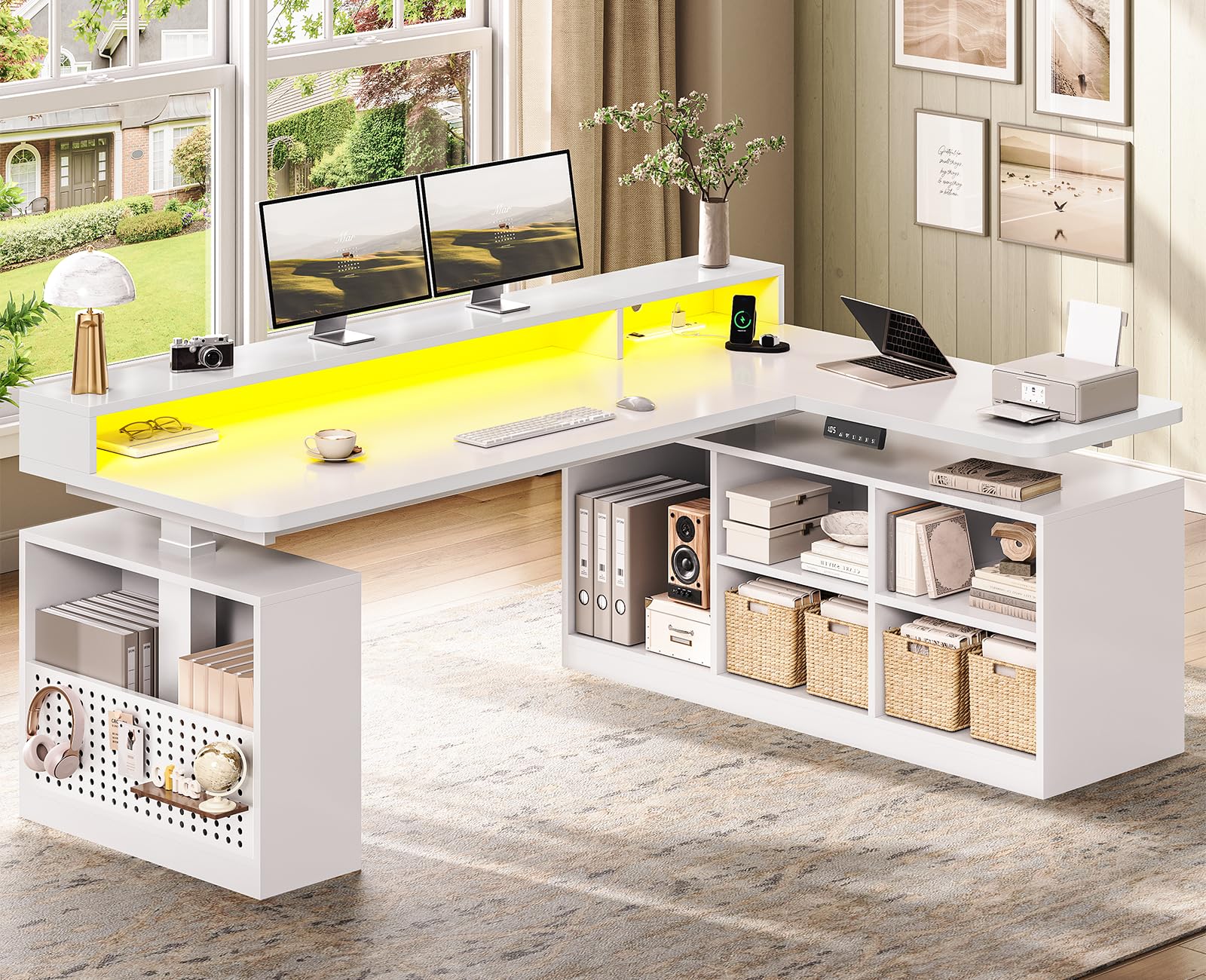 Amazon.com: SEDETA L Shaped Electric Standing Desk, 63 inch Height