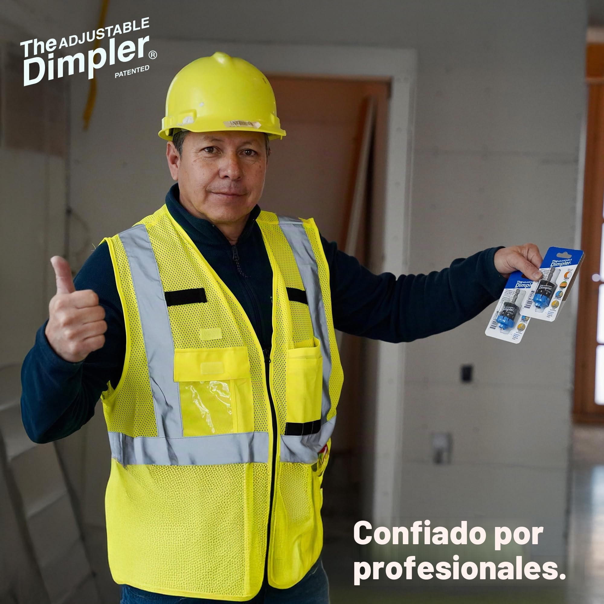 Broca ajustable DIMPLER ® para paneles de yeso: perfecta para convertir taladros eléctricos y de impacto en una pistola de tornillo para paneles de yeso y cubierta sujeta el tornillo con un potente