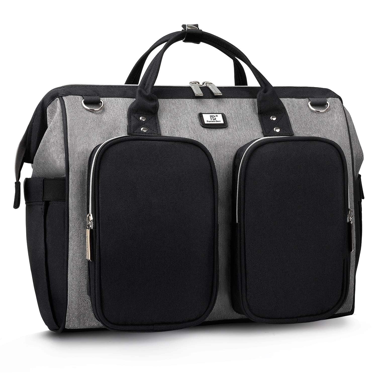 Borsa a Tracolla per Pannolini Grande Capacità in Oxford Impermeabile, Borsa Fasciatoio per Neonato per Bambine e Ragazzi, con 2 Ganci per Passeggino e 1 Fasciatoio