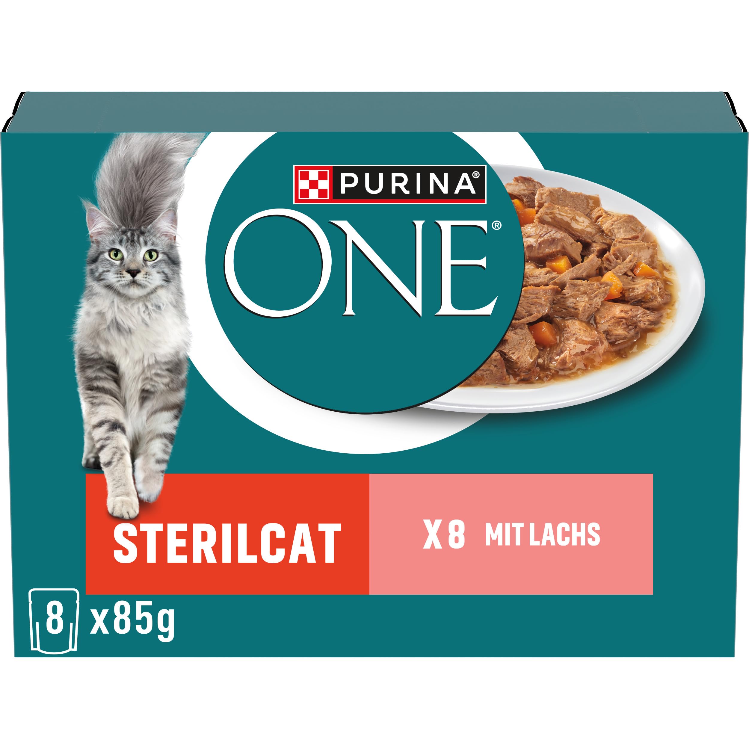 Purina One Adult Katzenfutter nass mit Huhn und grünen Bohnen in Sauce, für mehr Vitalität, für Erwachsene Katzen, 10er Pack (10 x 8 x 85g)