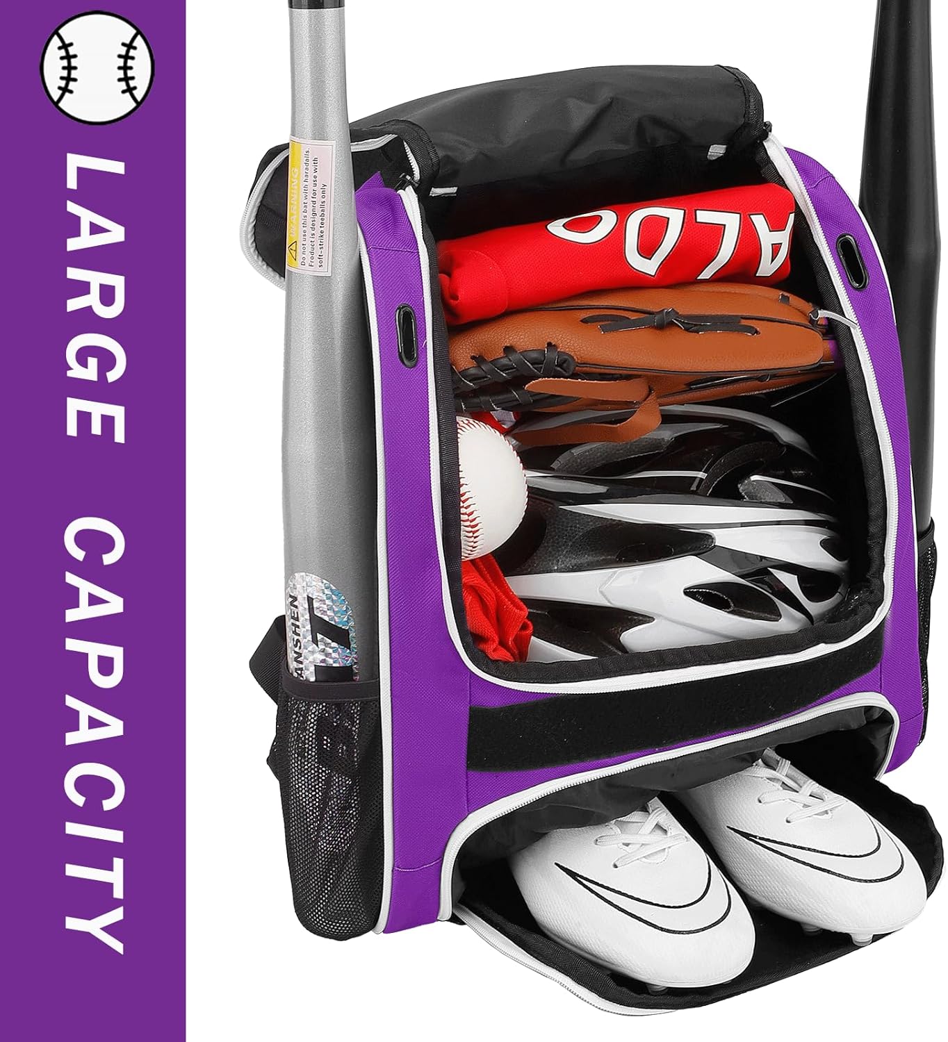 Baseball Bag-Baseball Backpack Holder for Baseball, Large Main Compartment,Softball Tball& Gear for Youth and Adults - Image 7