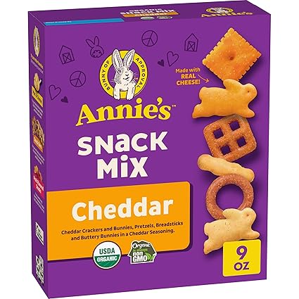 Annie's Cheddar Snack Mix With Assorted Crackers and Pretzels, Made with Real Cheese, 9 oz