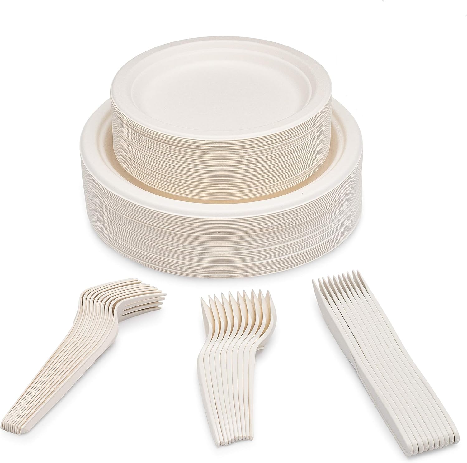 SevenT2 250Pcs Compostable paper plates, Biodegradable