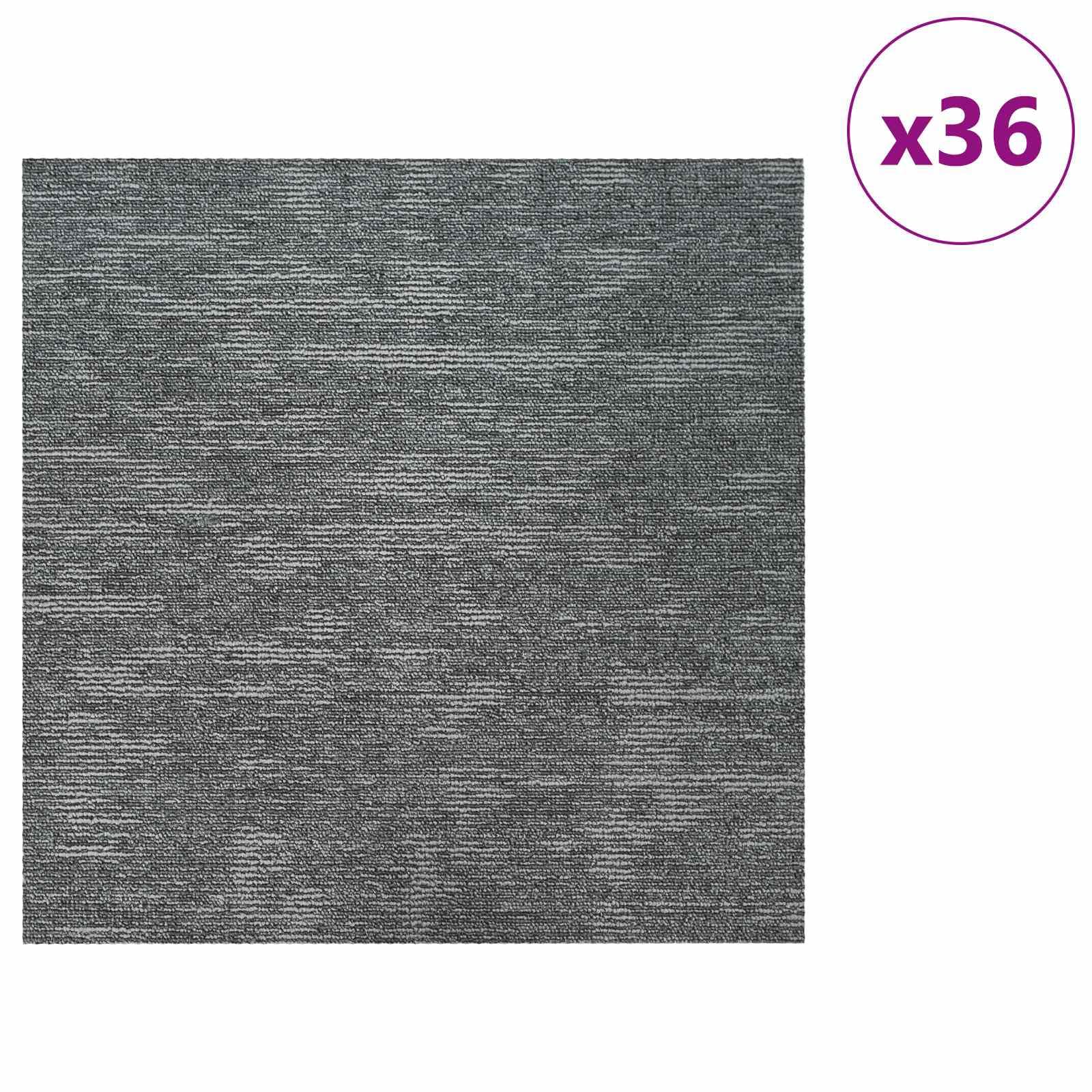 Piastrelle in moquette, grigio rock, 50 x 50 cm, 36 pezzi, in polipropilene e bitume da 6 mm, per assorbimento acustico, per camera da letto, soggiorno, ufficio, interni
