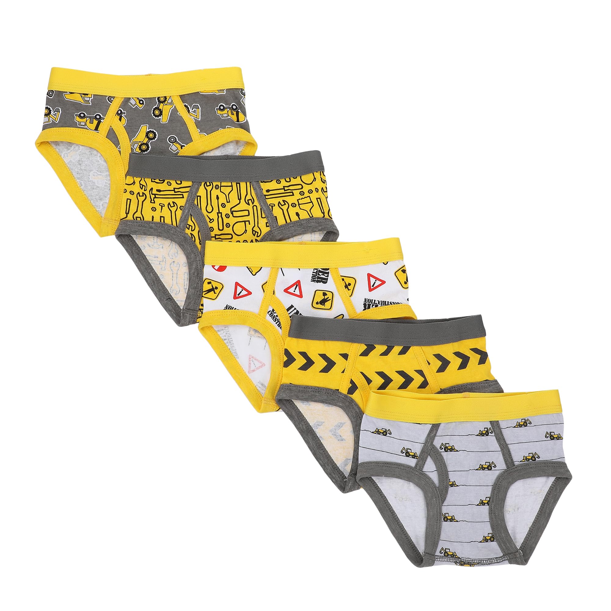 Bioworld Trucks Toddler Boys Cotton Briefs With Pouch (5 Pack)