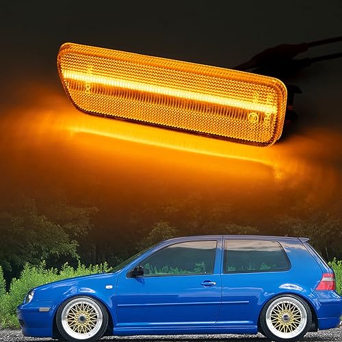 Miniatura 3 de Luces LED de marcador lateral de repuesto para V'W MK4 Jetta GTI Golf 1999-2006, ámbar LED parachoques delantero marcador lateral kit de luz de