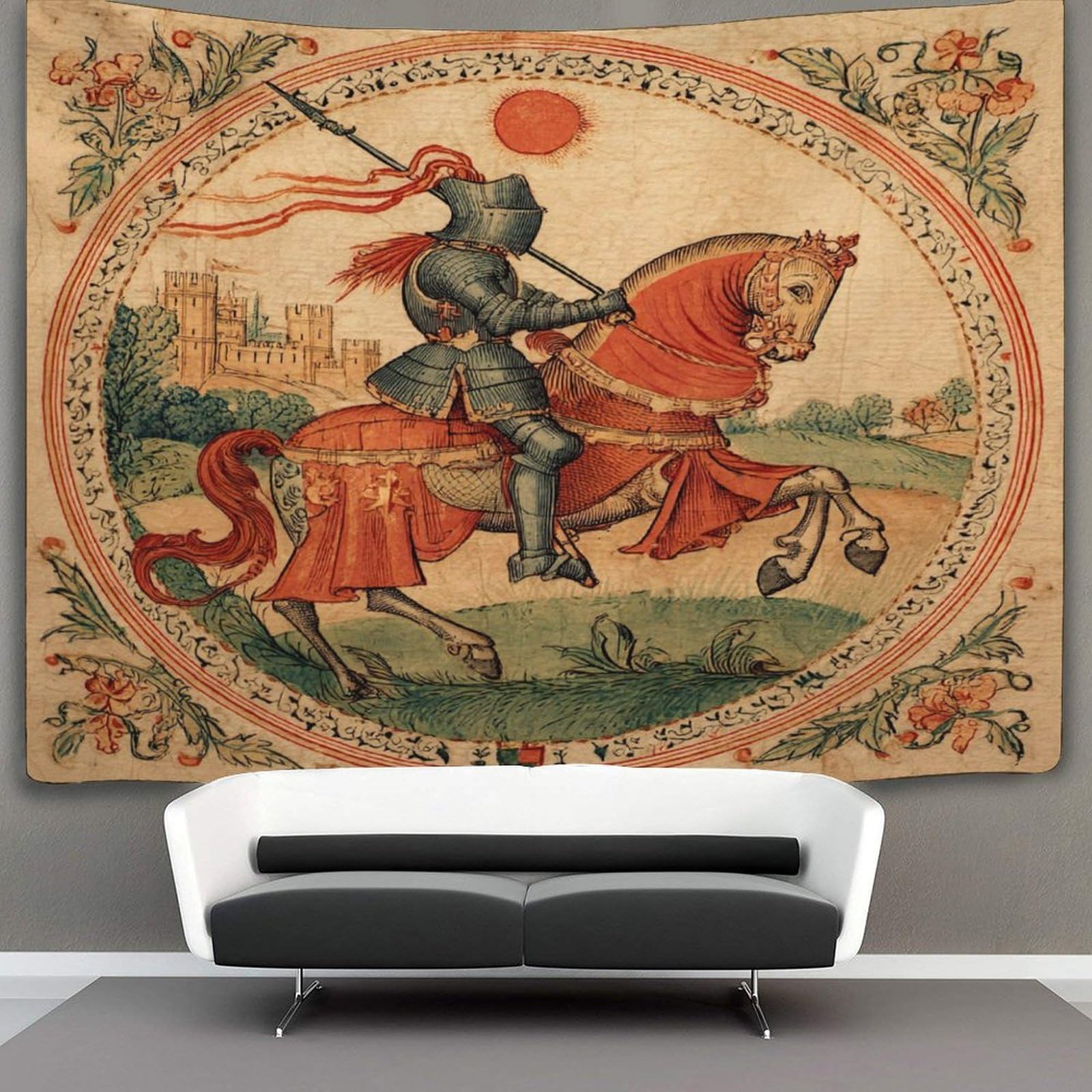 Kaiyun Style 130Cmx150cm Tapestry Medieval Tapestries Knight 3D Printing Wall Hanging Home Decorations