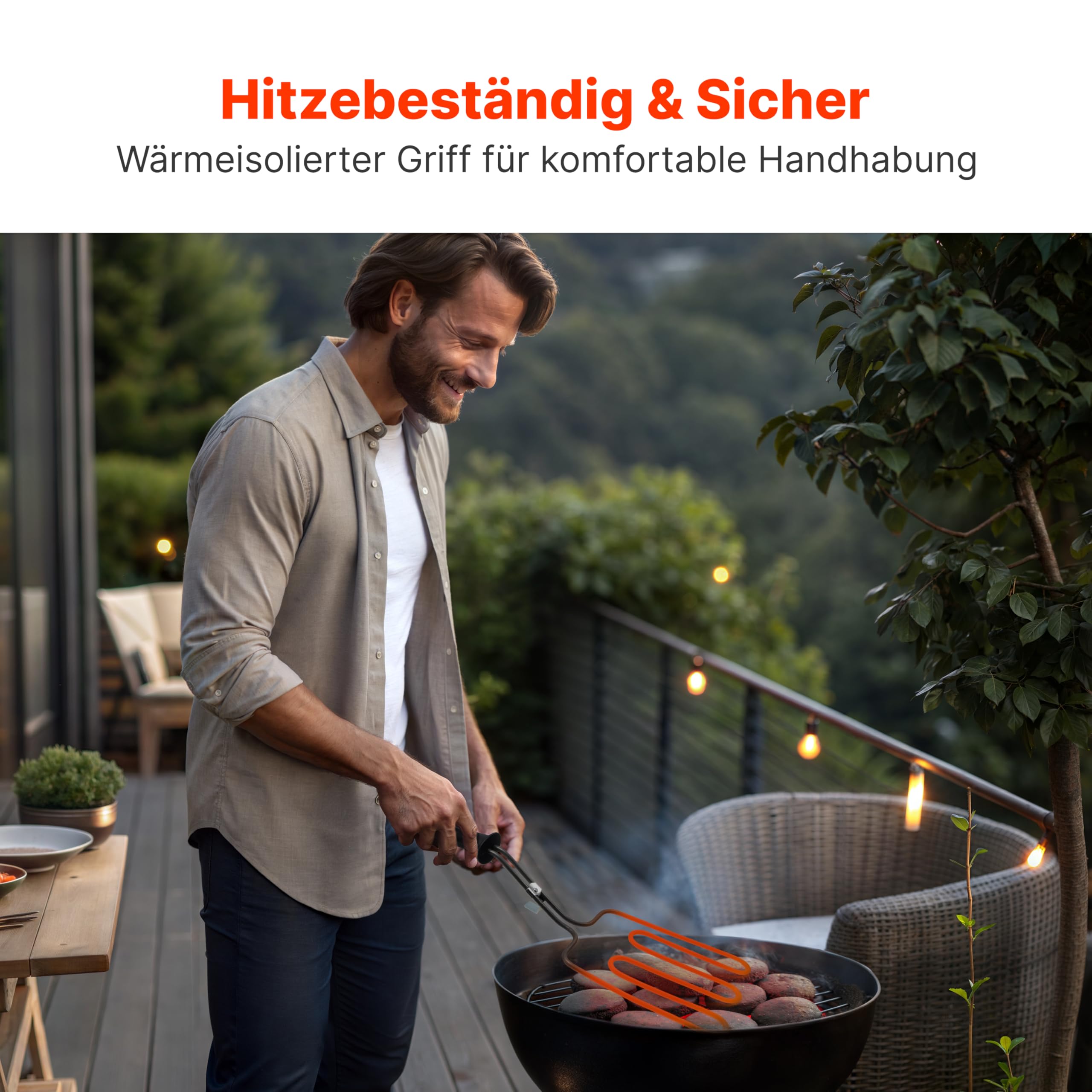 Clatronic® elektrischer Grillanzünder | Anzünden von Holzkohle | Grillfeuer in ca. 10 Min | Anzünder mit minimaler Rauchentwicklung | Keine Chemikalien u. Geruchsbildung | Grill Zubehör | EGA 3404