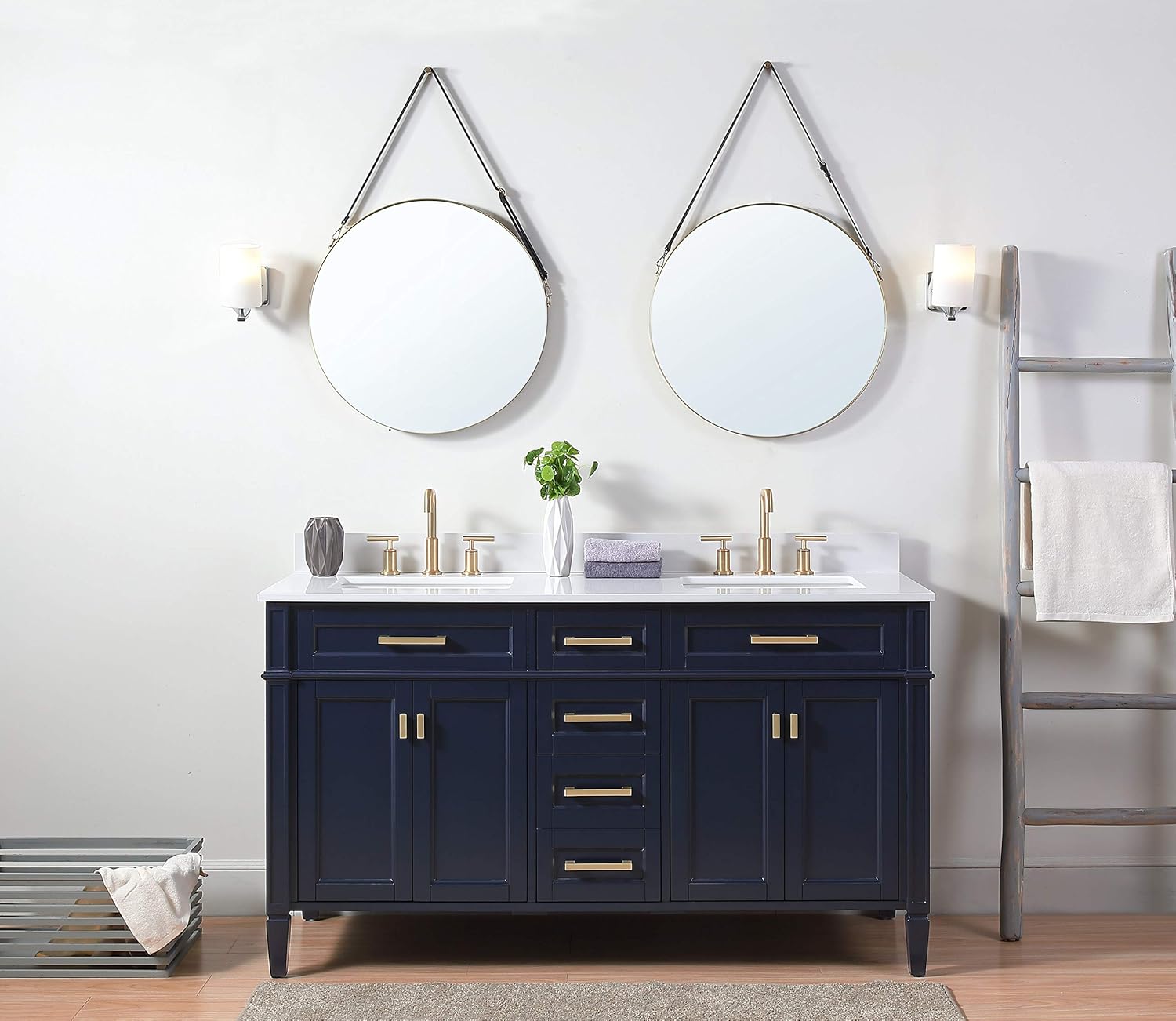 pic Navy Blue Double Vanity Bathroom Ideas https www amazon com durand contemporary bathroom vanity 1808 d60nb dp b082225vd1